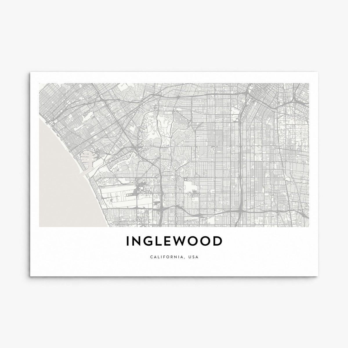Inglewood Map Poster, print only (unframed)