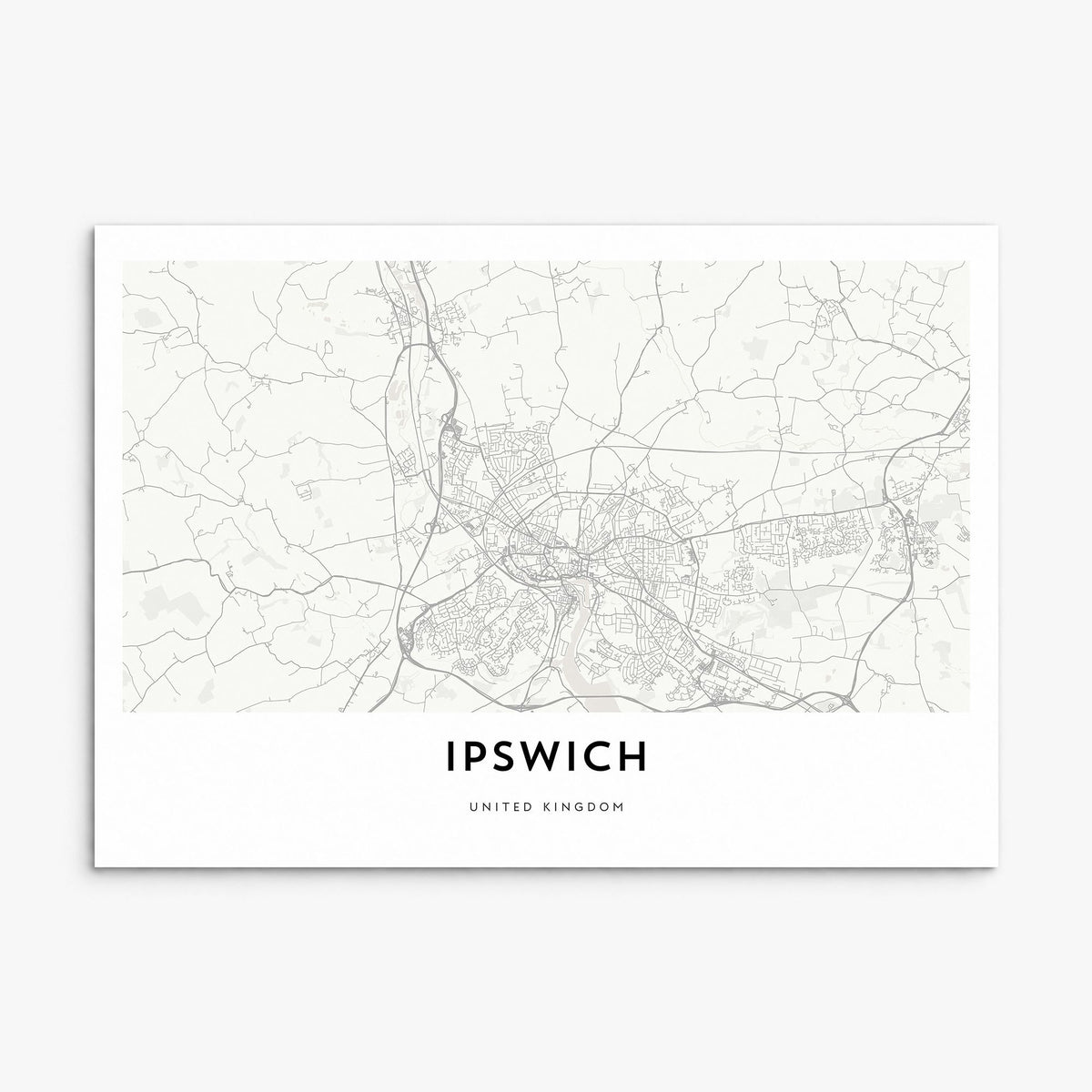 Ipswich Map Poster, print only (unframed)