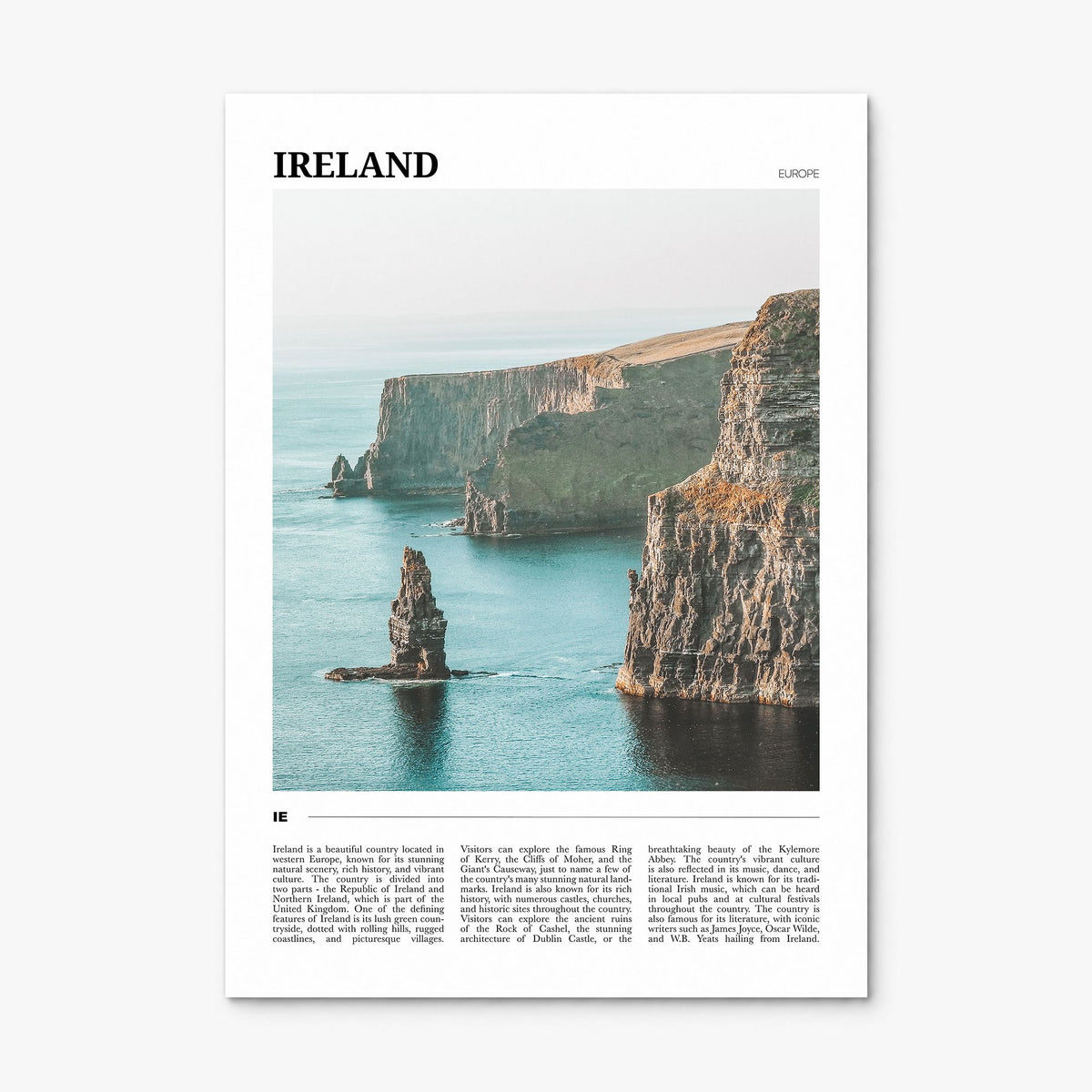 Ireland Travel Poster, print only (unframed)