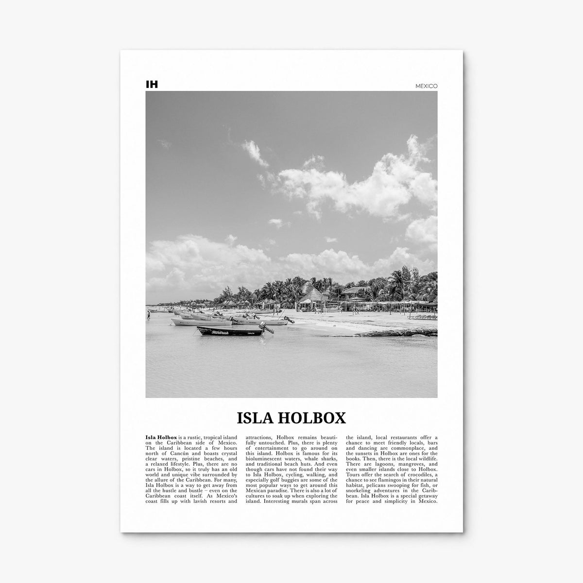 Isla Holbox Newspaper Poster, print only (unframed)
