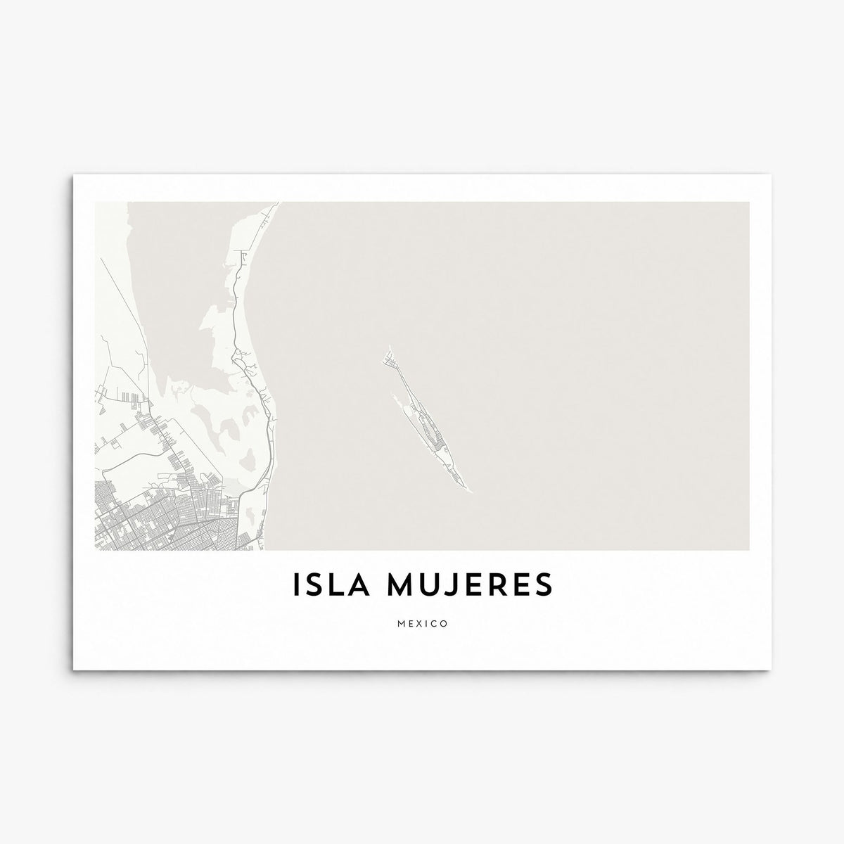 Isla Mujeres Map Poster, print only (unframed)