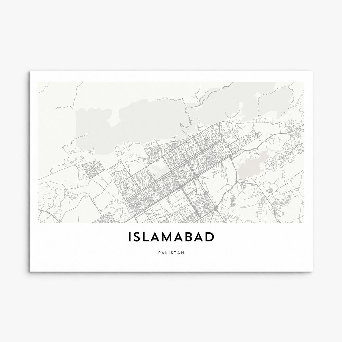 Islamabad Map Poster, print only (unframed)