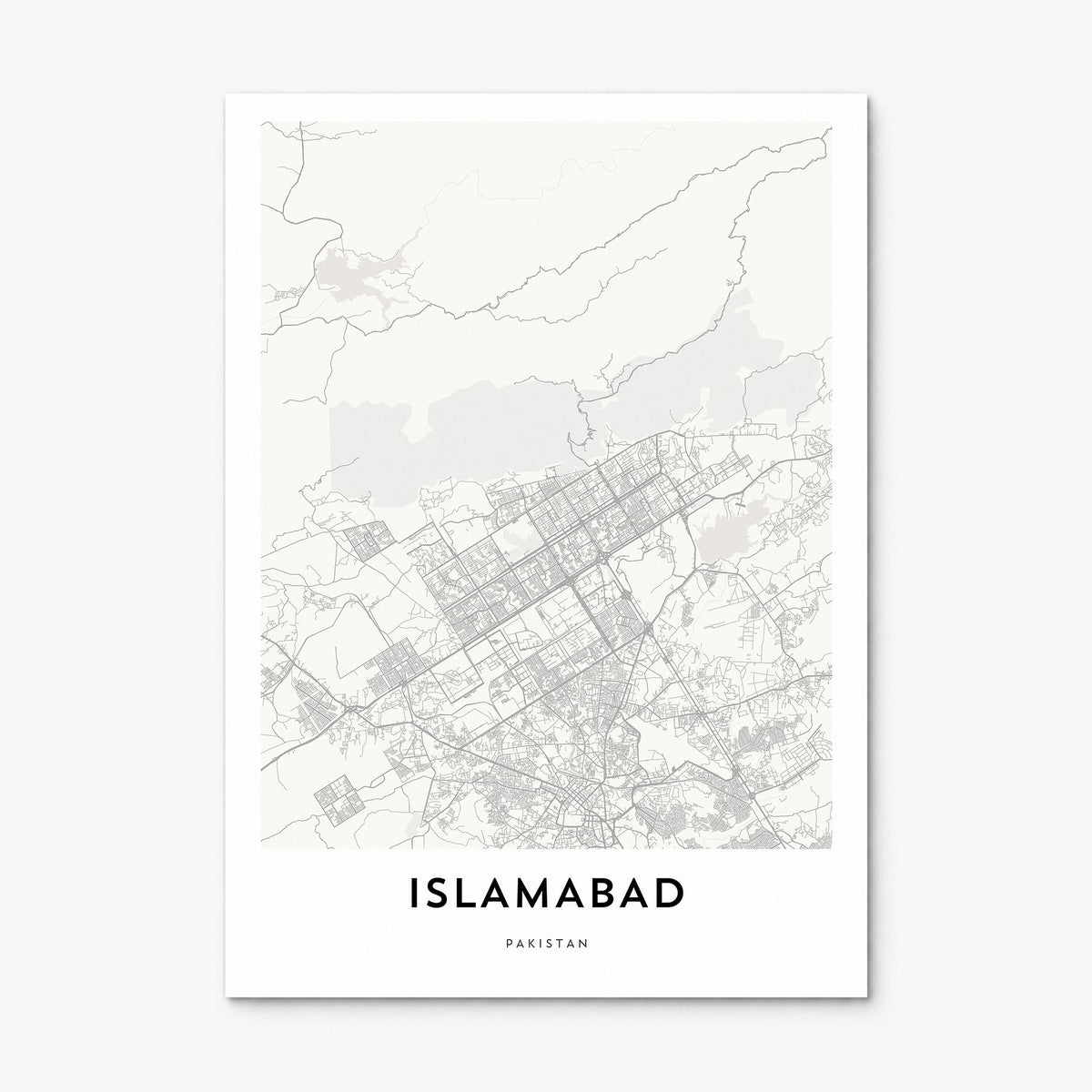 Islamabad Map Poster, print only (unframed)