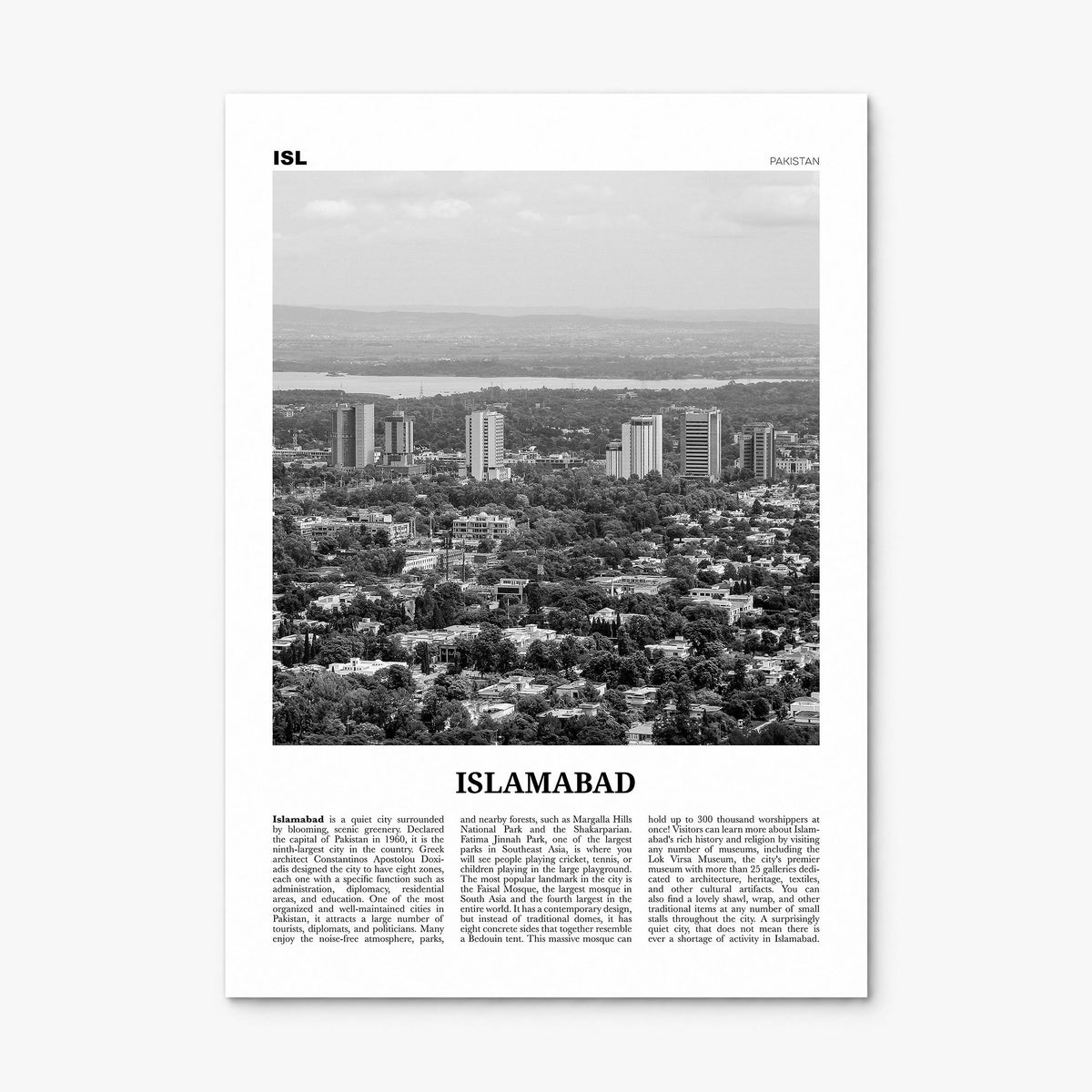 Islamabad Newspaper Poster, print only (unframed)