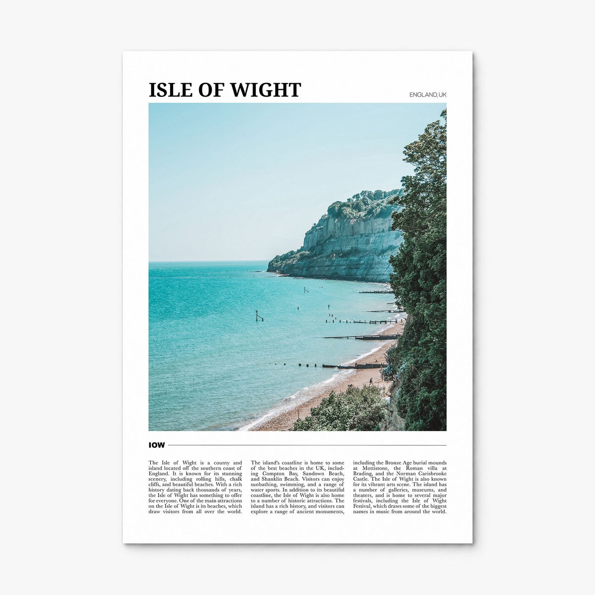 Isle of Wight Travel Poster, print only (unframed)