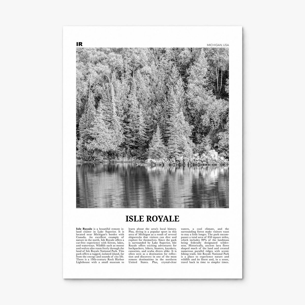 Isle Royale National Park Newspaper Poster, print only (unframed)