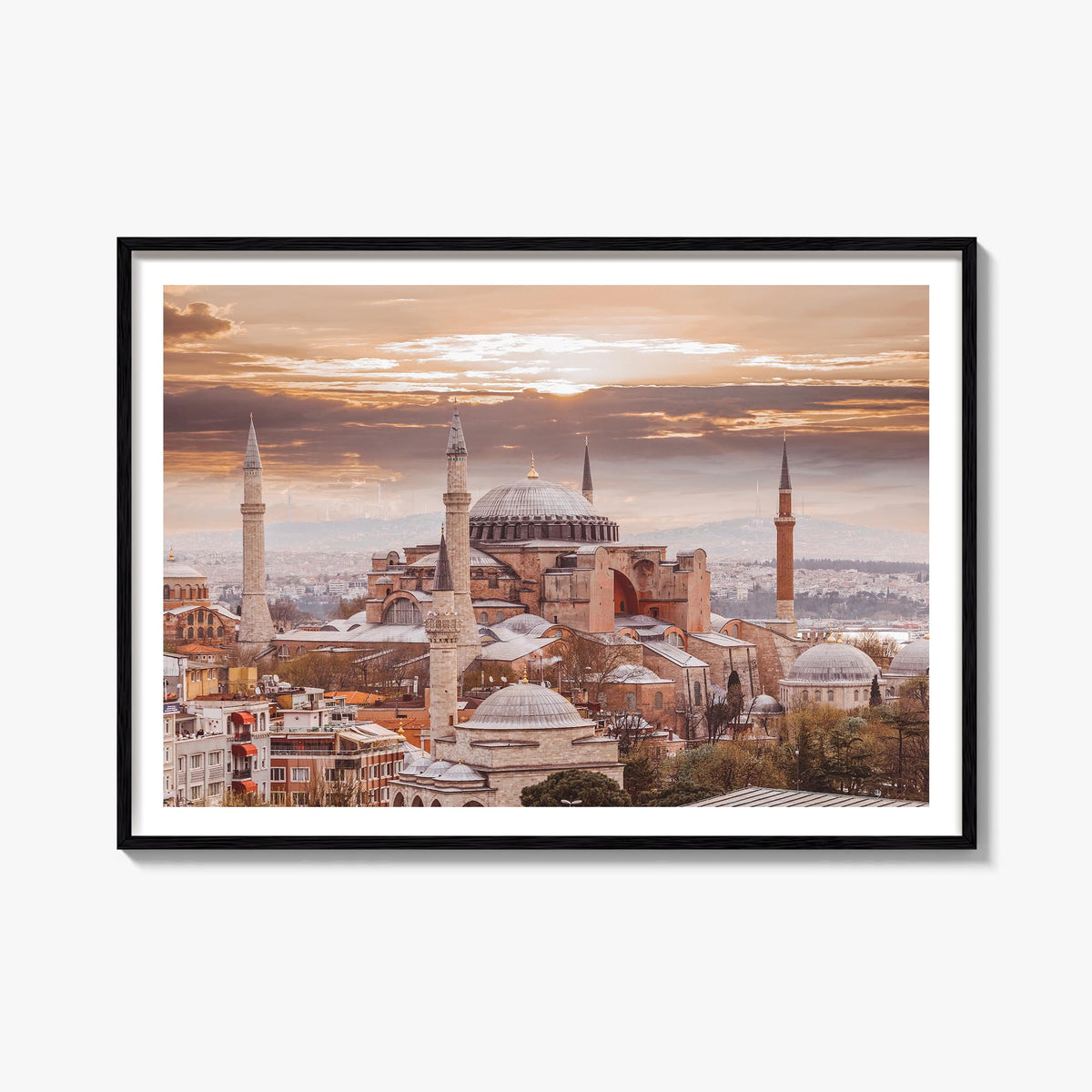 Istanbul colorful photo poster of Türkiye – horizontal wall art, unframed print shown in interior mockup