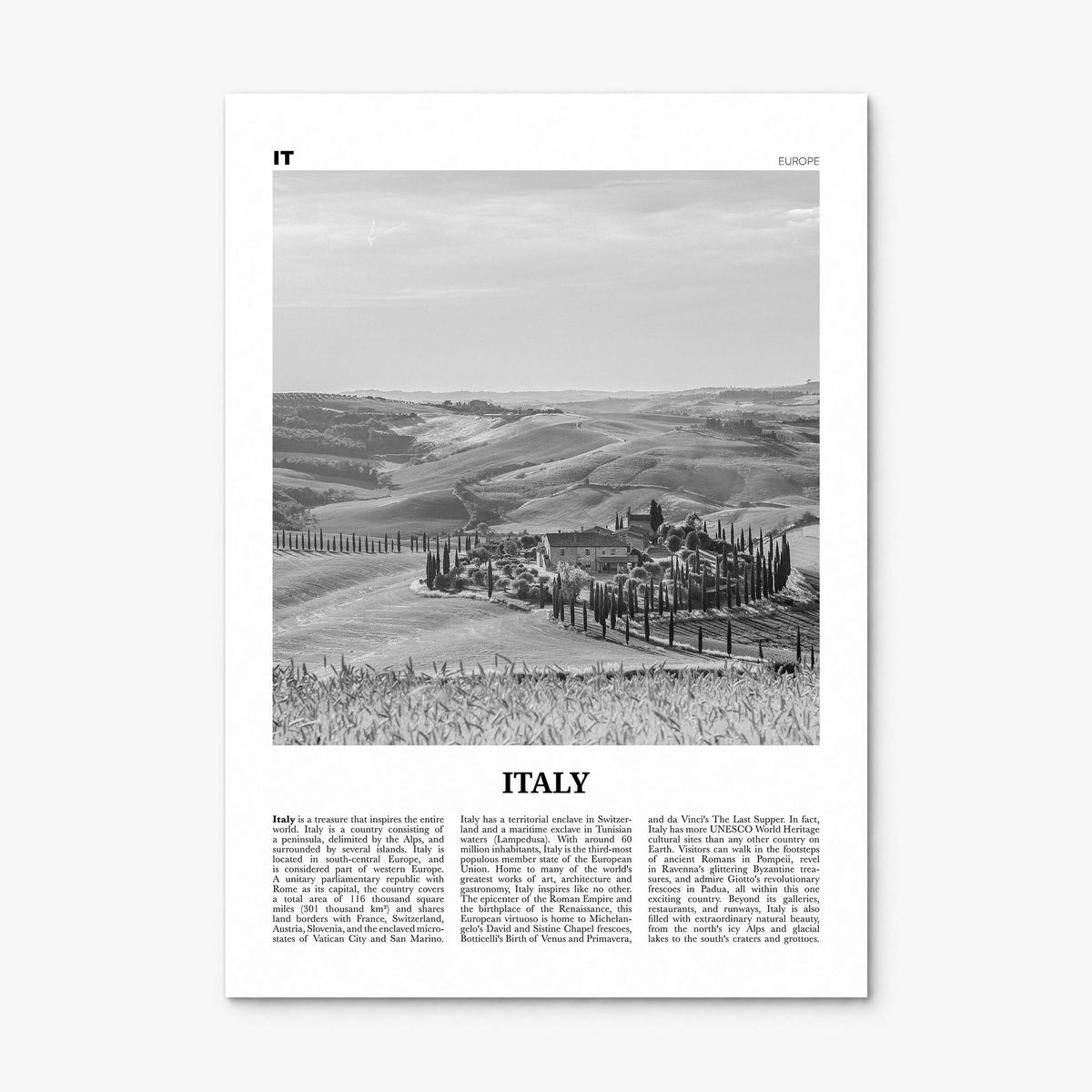 Italy Newspaper No 3 Poster, print only (unframed)