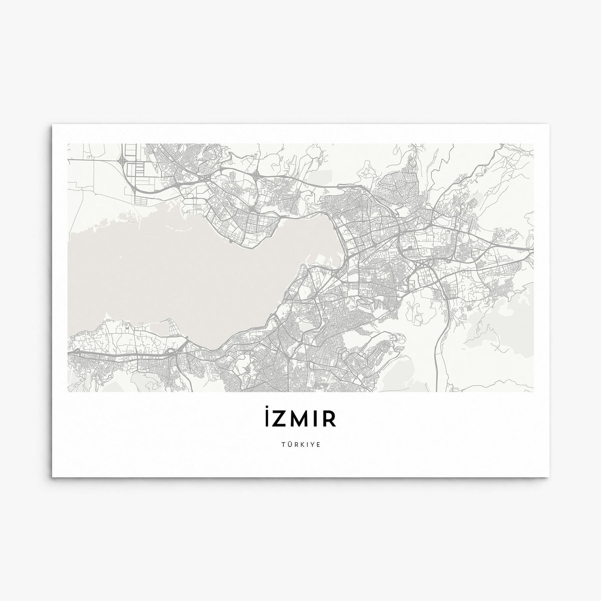Izmir Map Poster, print only (unframed)