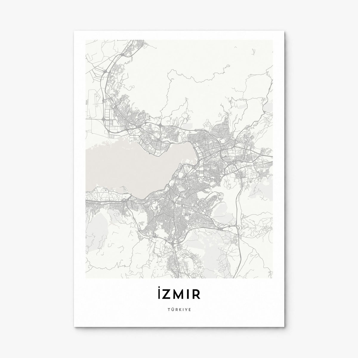 Izmir Map Poster, print only (unframed)
