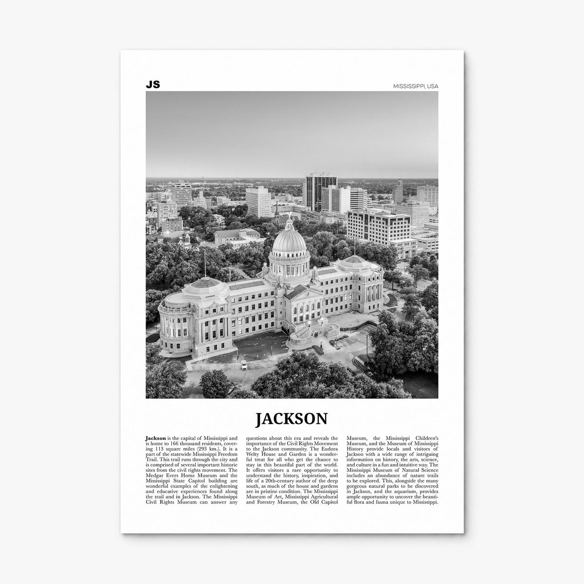 Jackson, Mississippi Newspaper No 1 Poster, print only (unframed)
