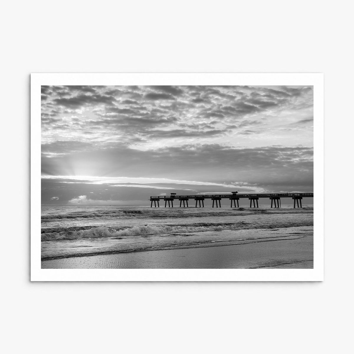 Jacksonville Beach Photo Poster, print only (unframed), white border