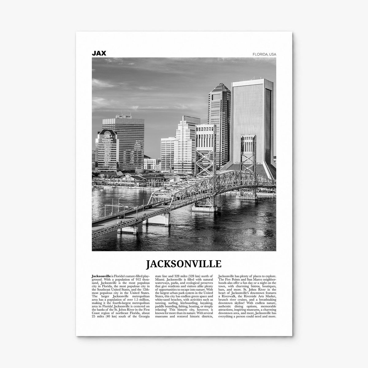 Jacksonville Newspaper No 3 Poster, print only (unframed)
