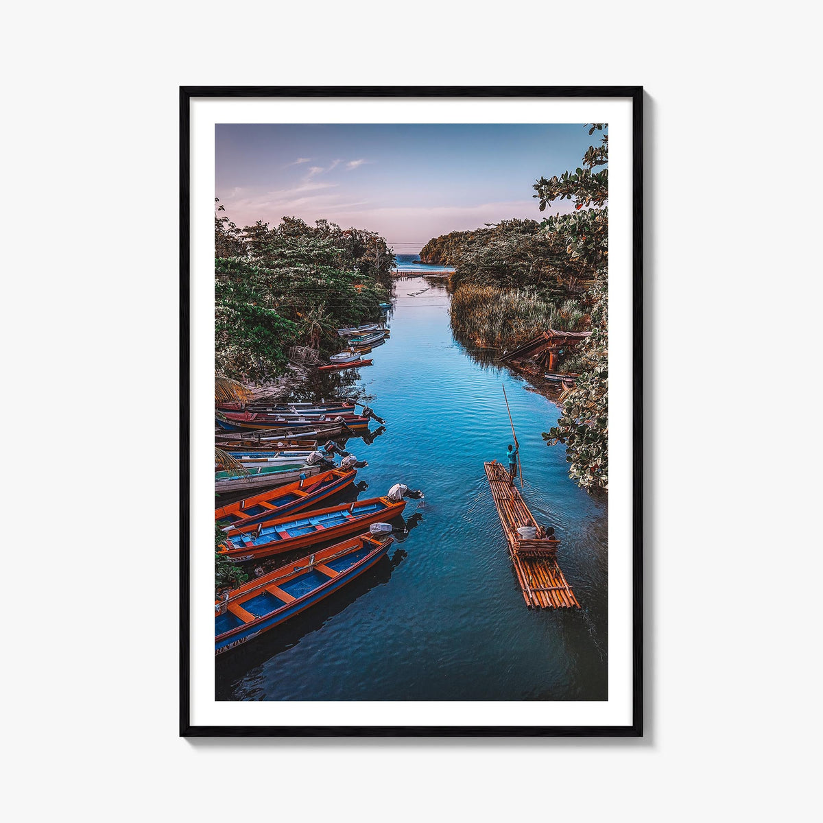 Jamaica no. 2 colorful photo poster of Caribbean – vertical wall art, unframed print shown in interior mockup