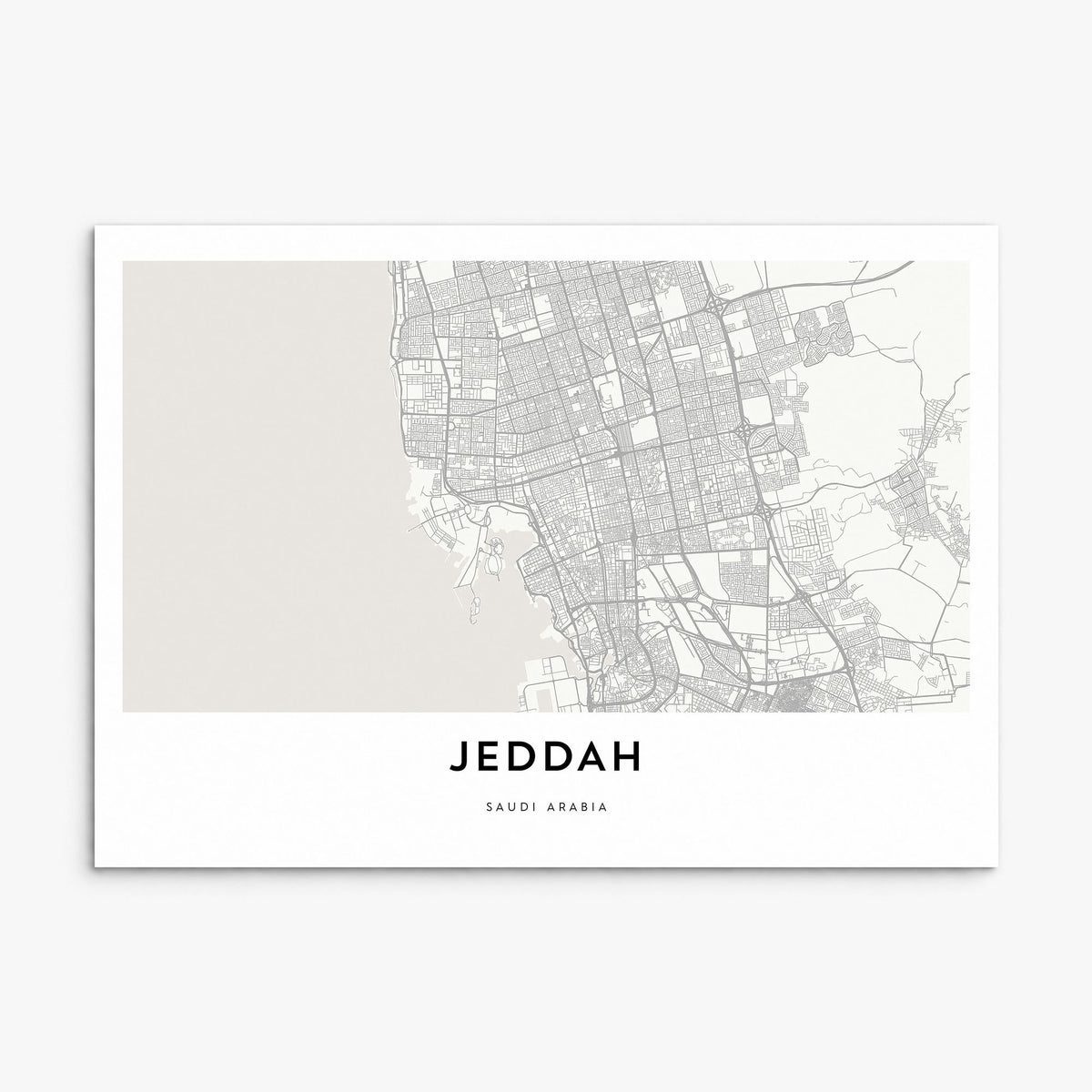 Jeddah Map Poster, print only (unframed)