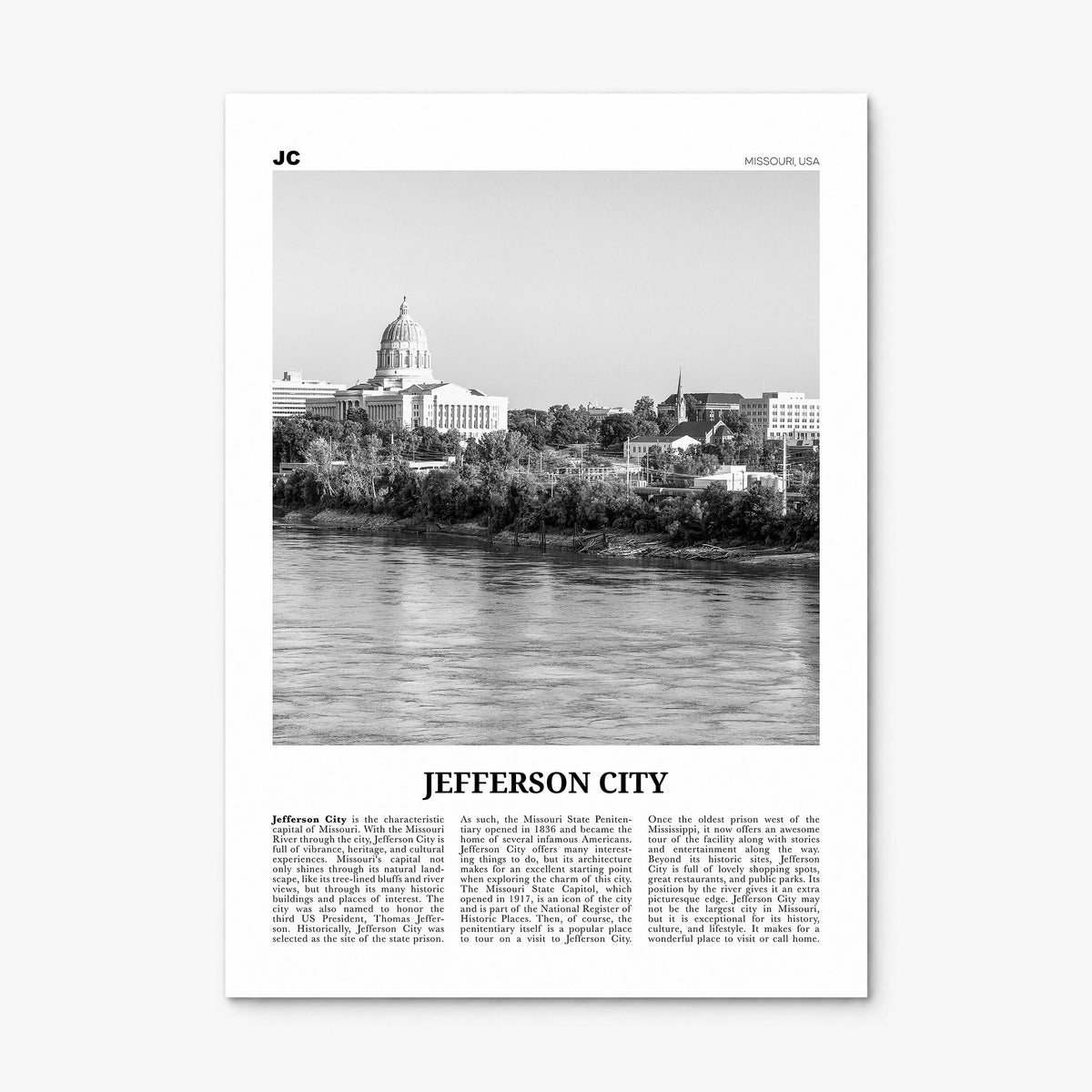 Jefferson City Newspaper Poster, print only (unframed)