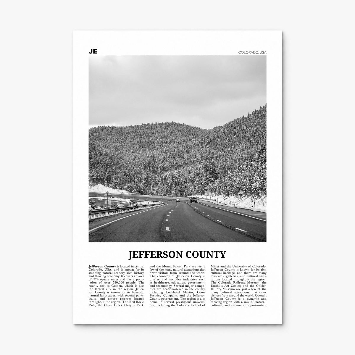 Jefferson County Newspaper Poster, print only (unframed)