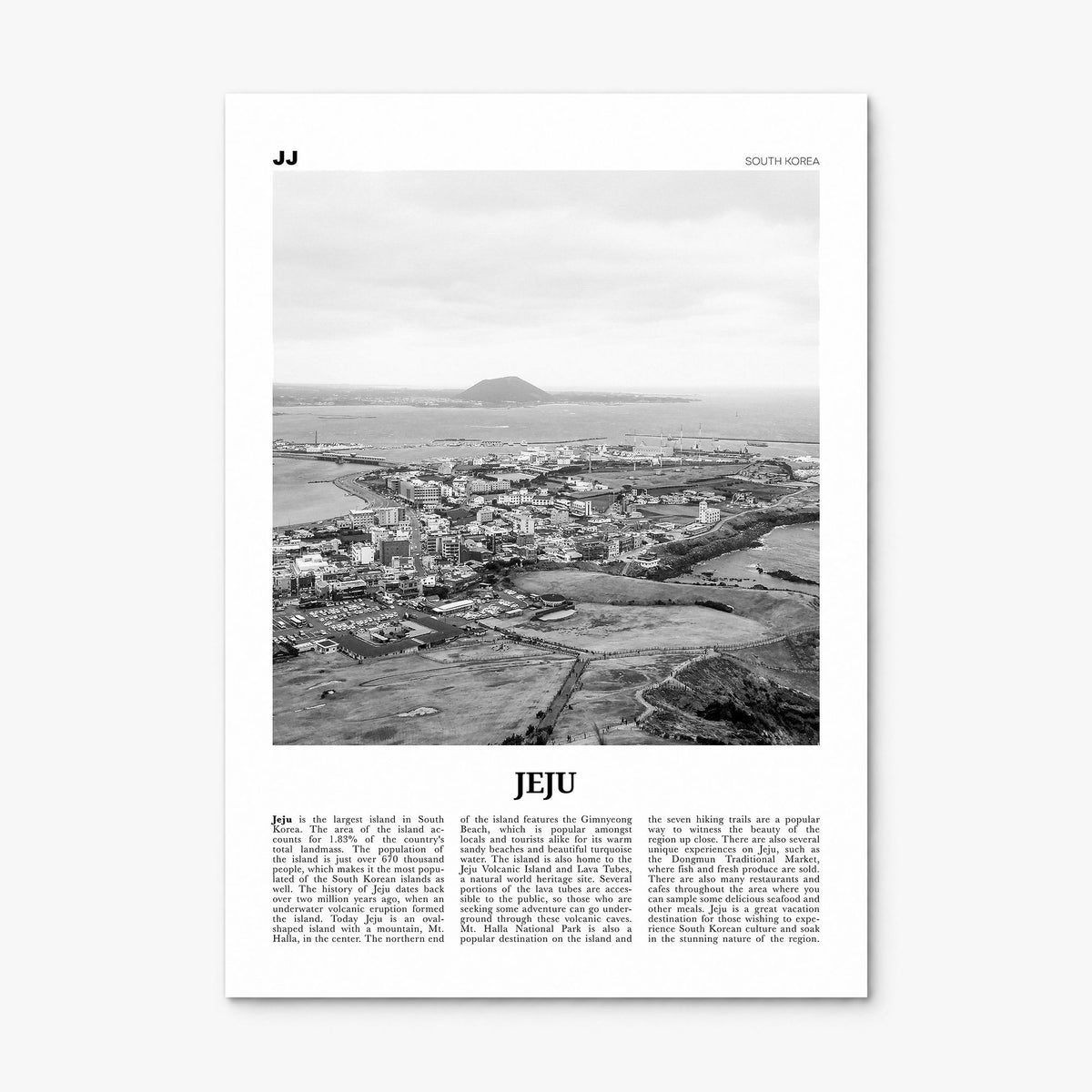 Jeju Island Newspaper Poster, print only (unframed)