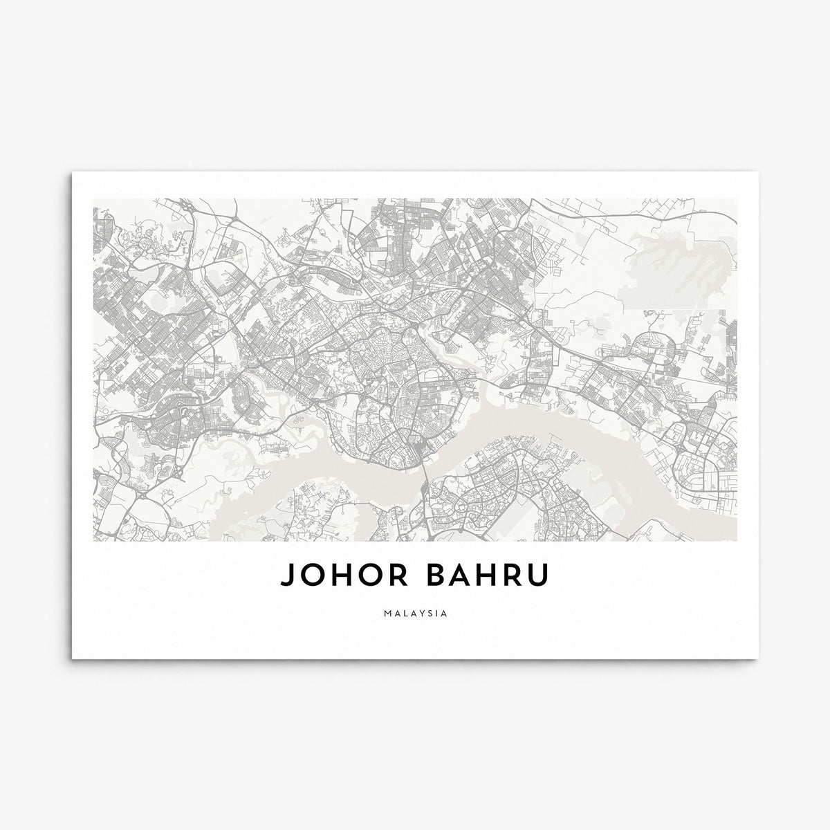 Johor Bahru Map Poster, print only (unframed)