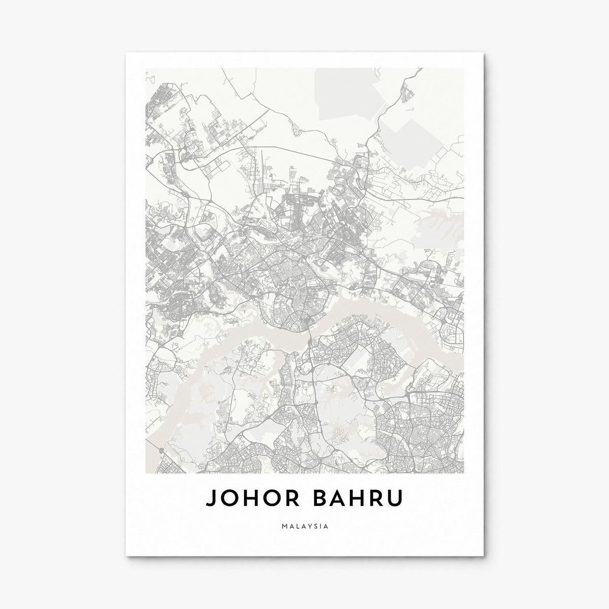 Johor Bahru Map Poster, print only (unframed)