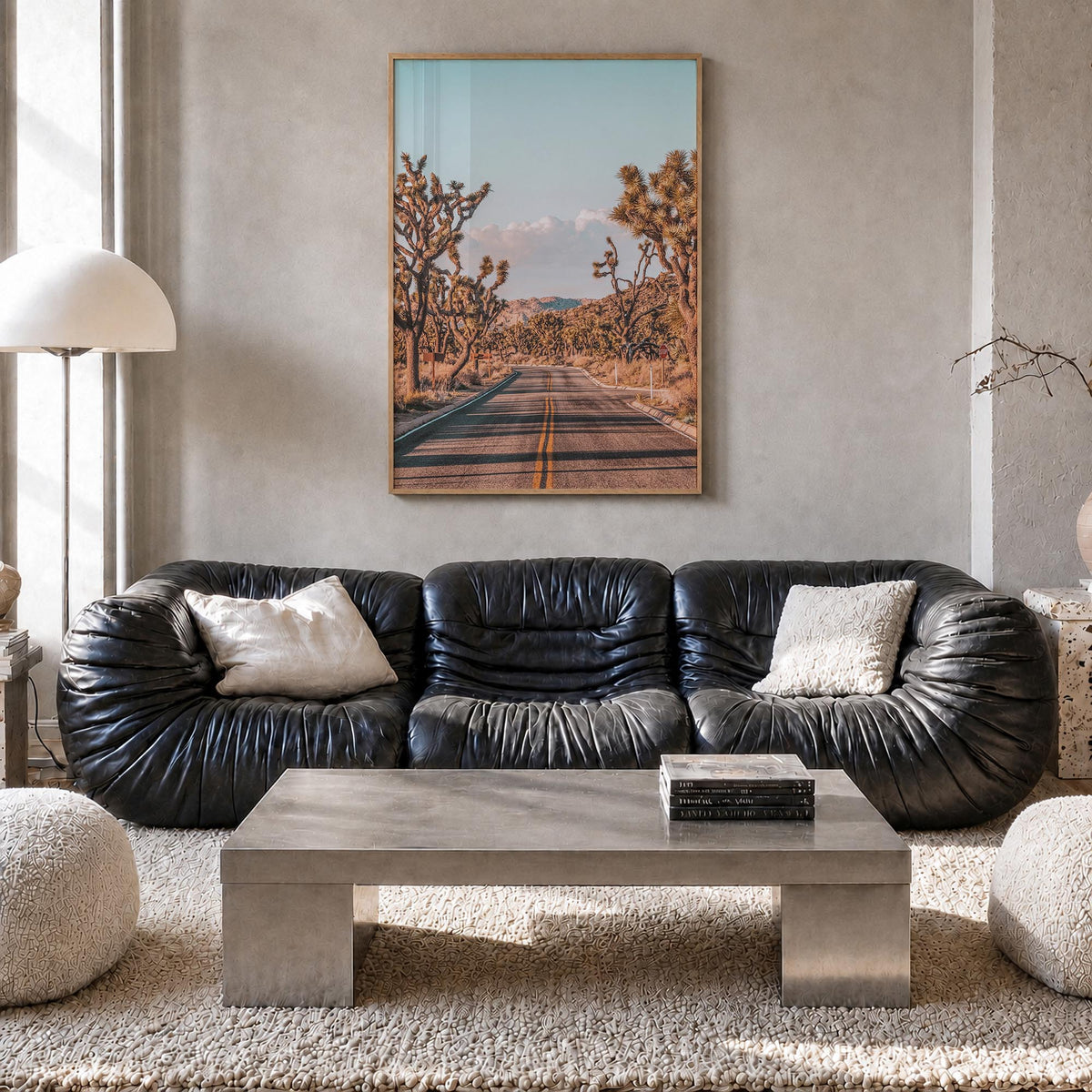 Joshua Tree National Park no. 2 colorful photo poster of California, USA – vertical wall art in natural wood frame, hanging o