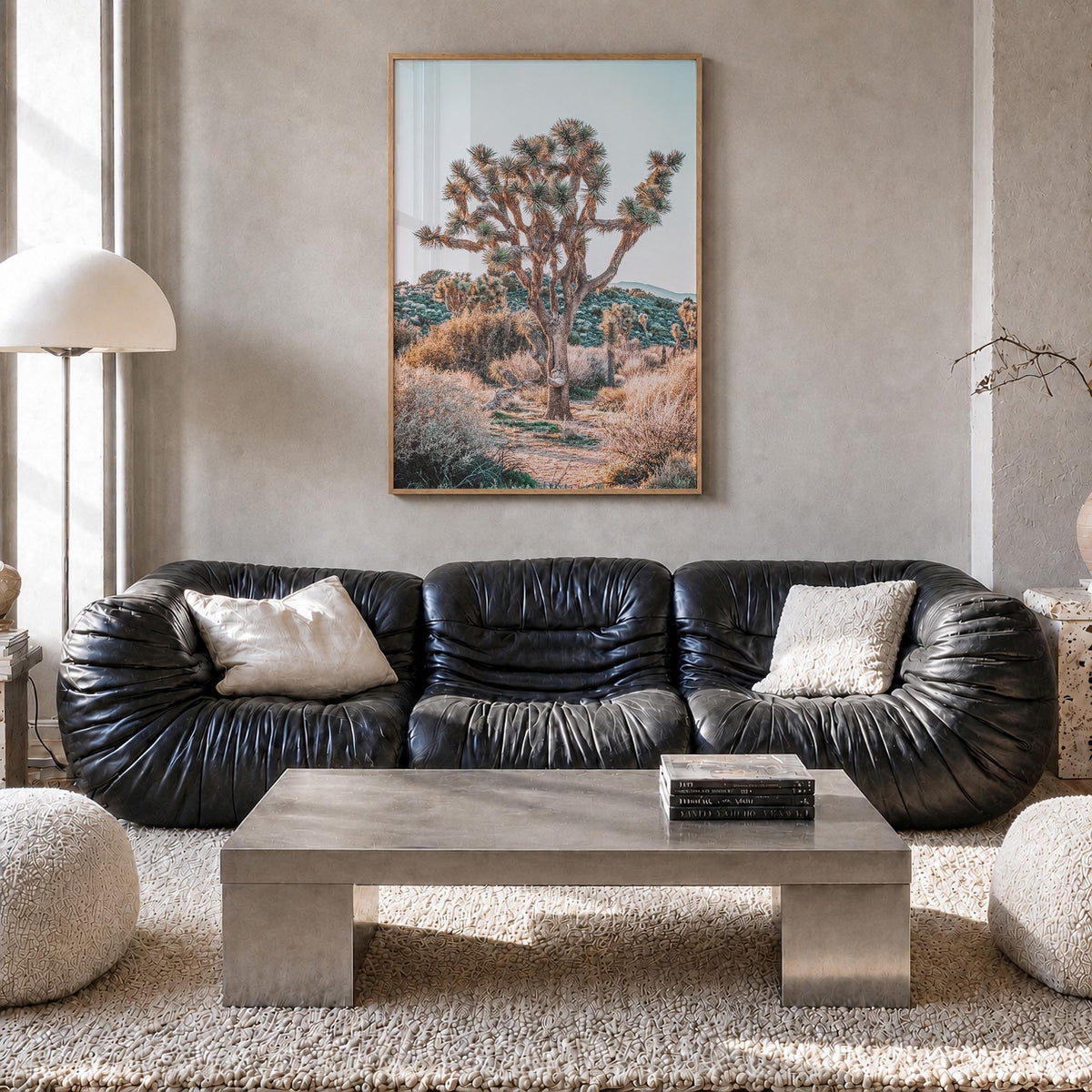 Joshua Tree National Park no. 4 colorful photo poster of California, USA – vertical wall art in natural wood frame, hanging o