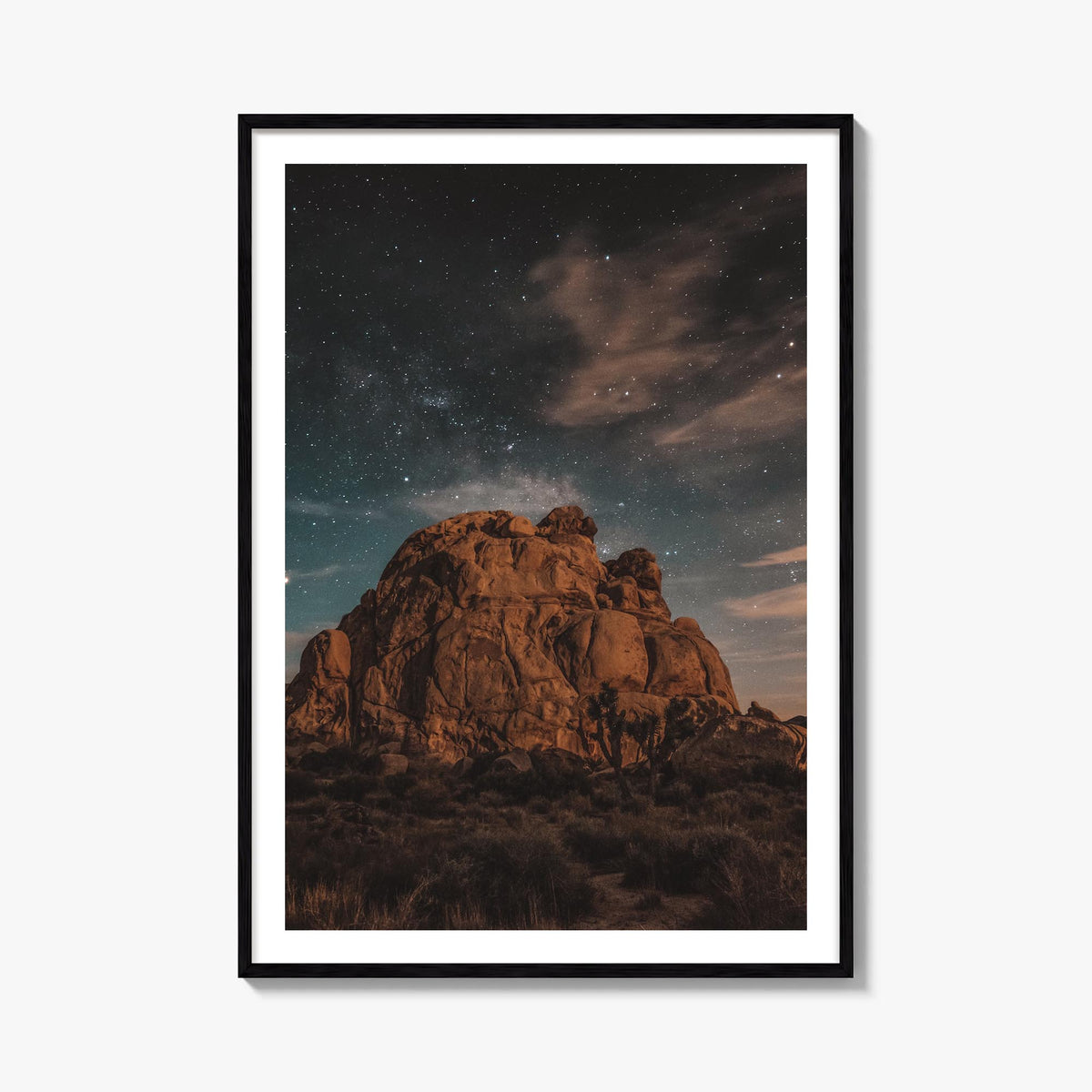 Joshua Tree National Park no. 6 colorful photo poster of California, USA – vertical wall art, unframed print shown in interio
