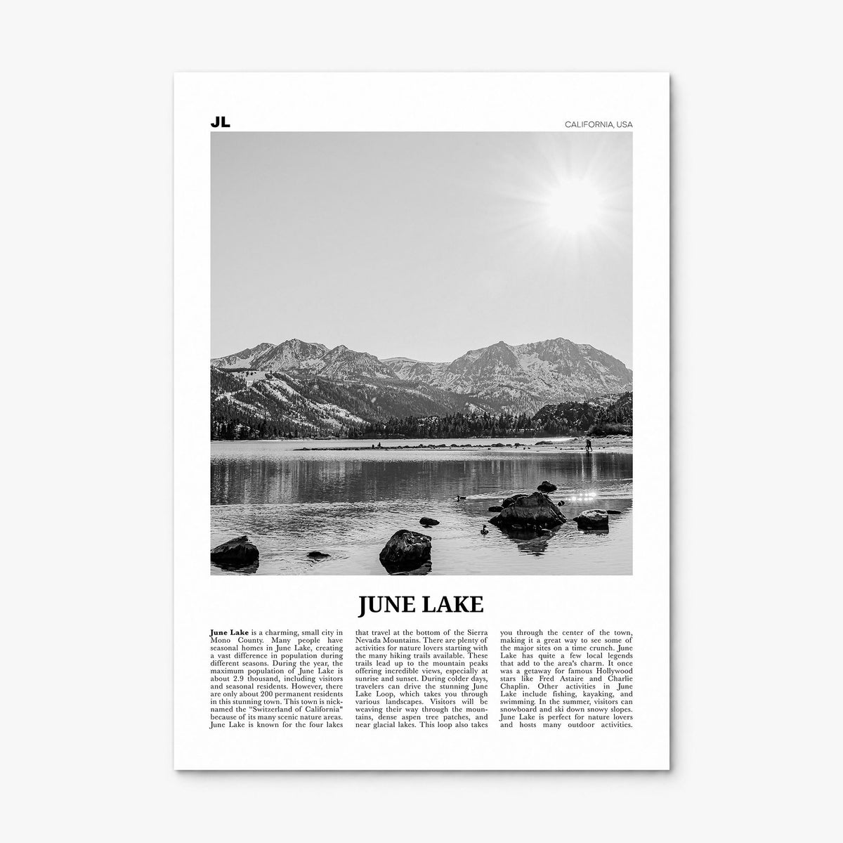 June Lake Newspaper Poster, print only (unframed)