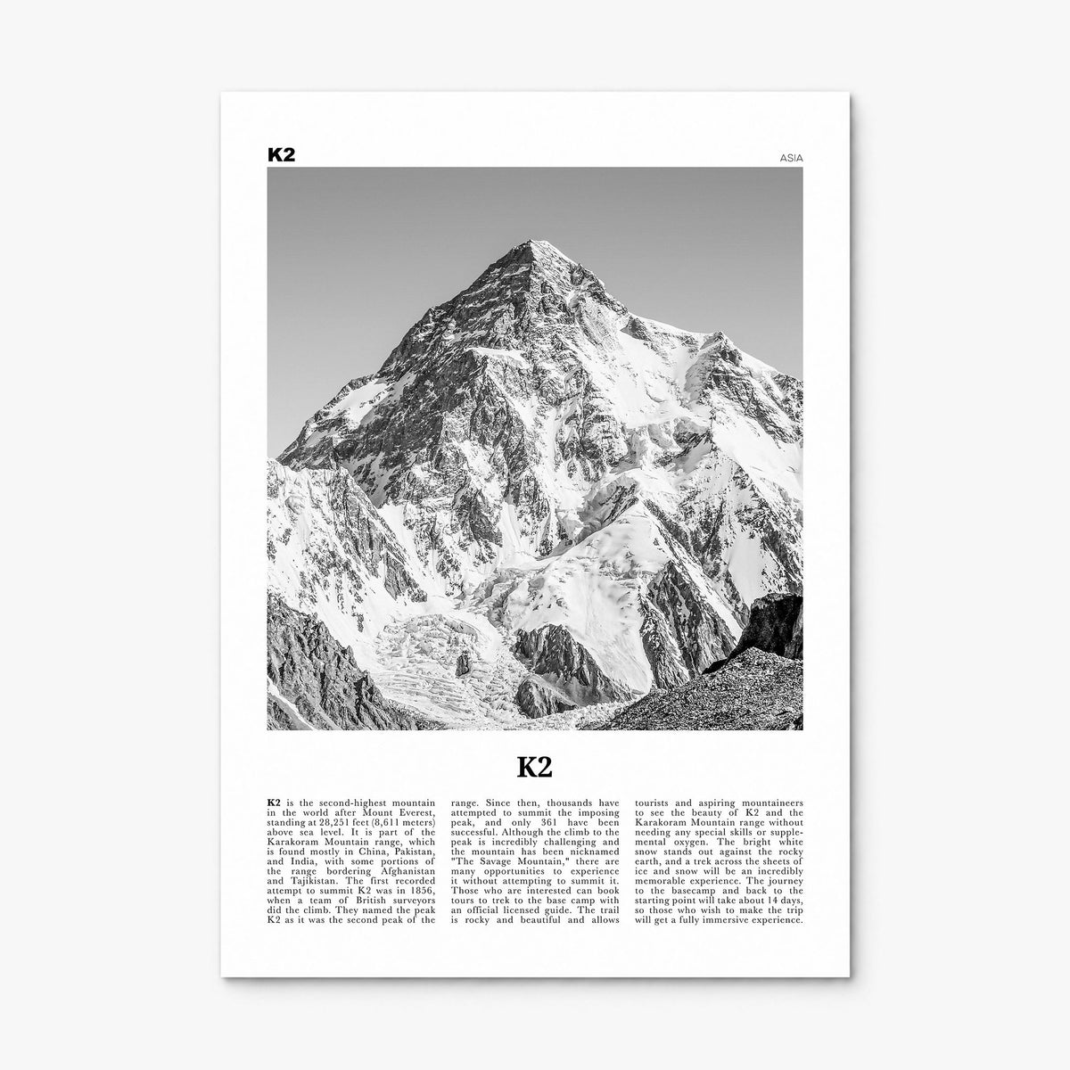 K2 Newspaper Poster, print only (unframed)