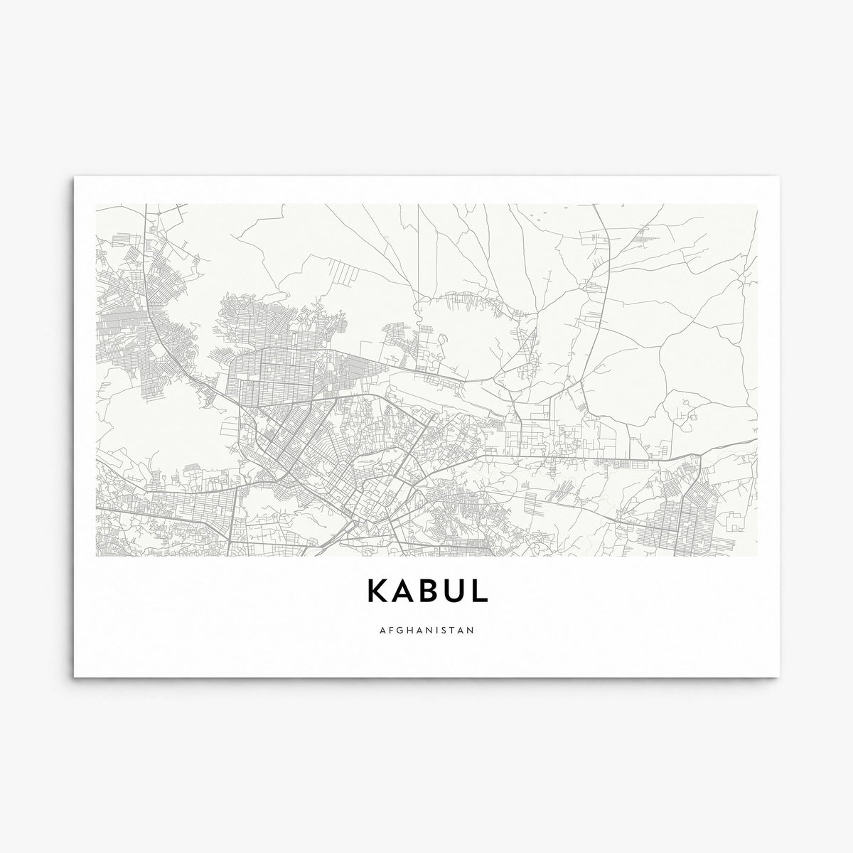 Kabul Map Poster, print only (unframed)