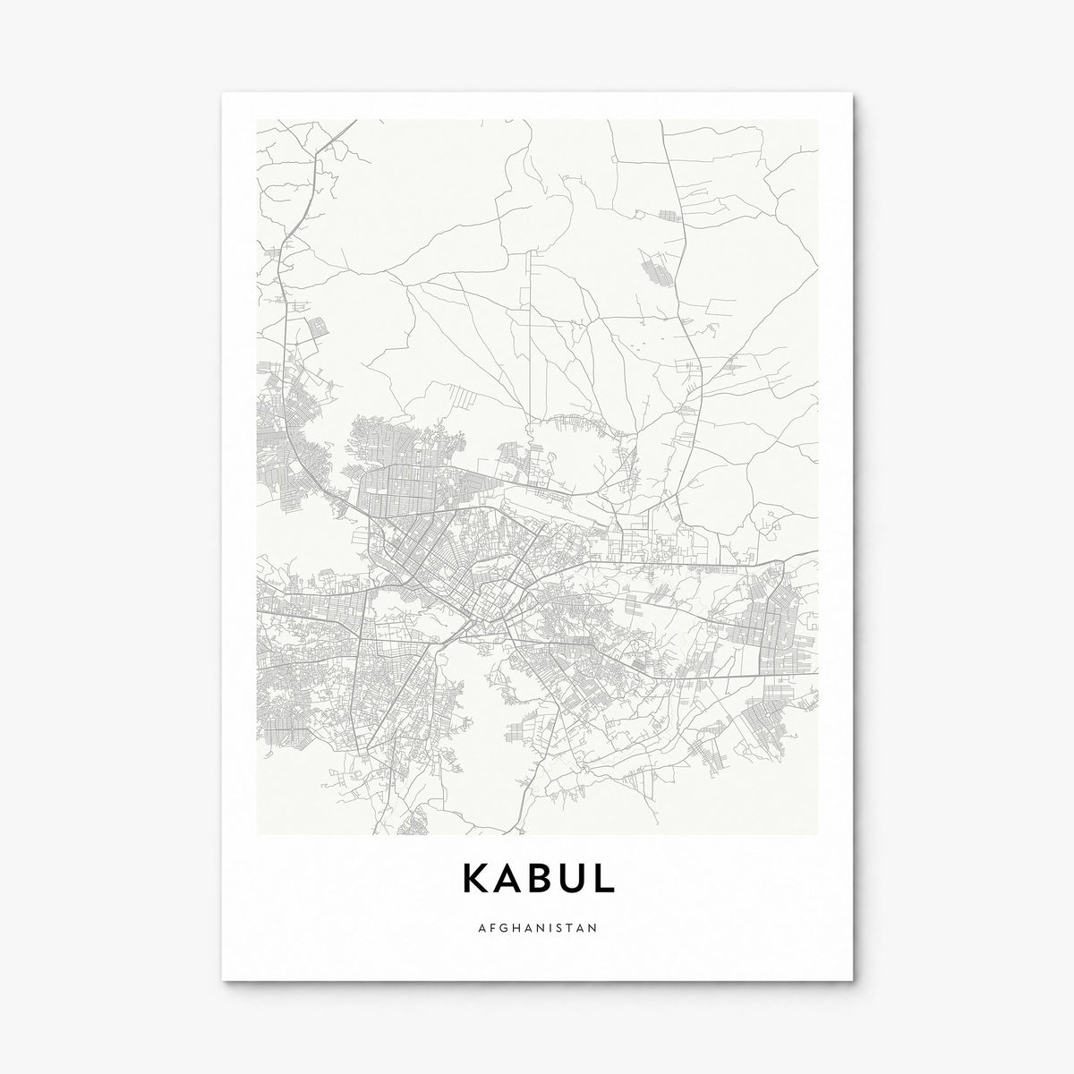 Kabul Map Poster, print only (unframed)