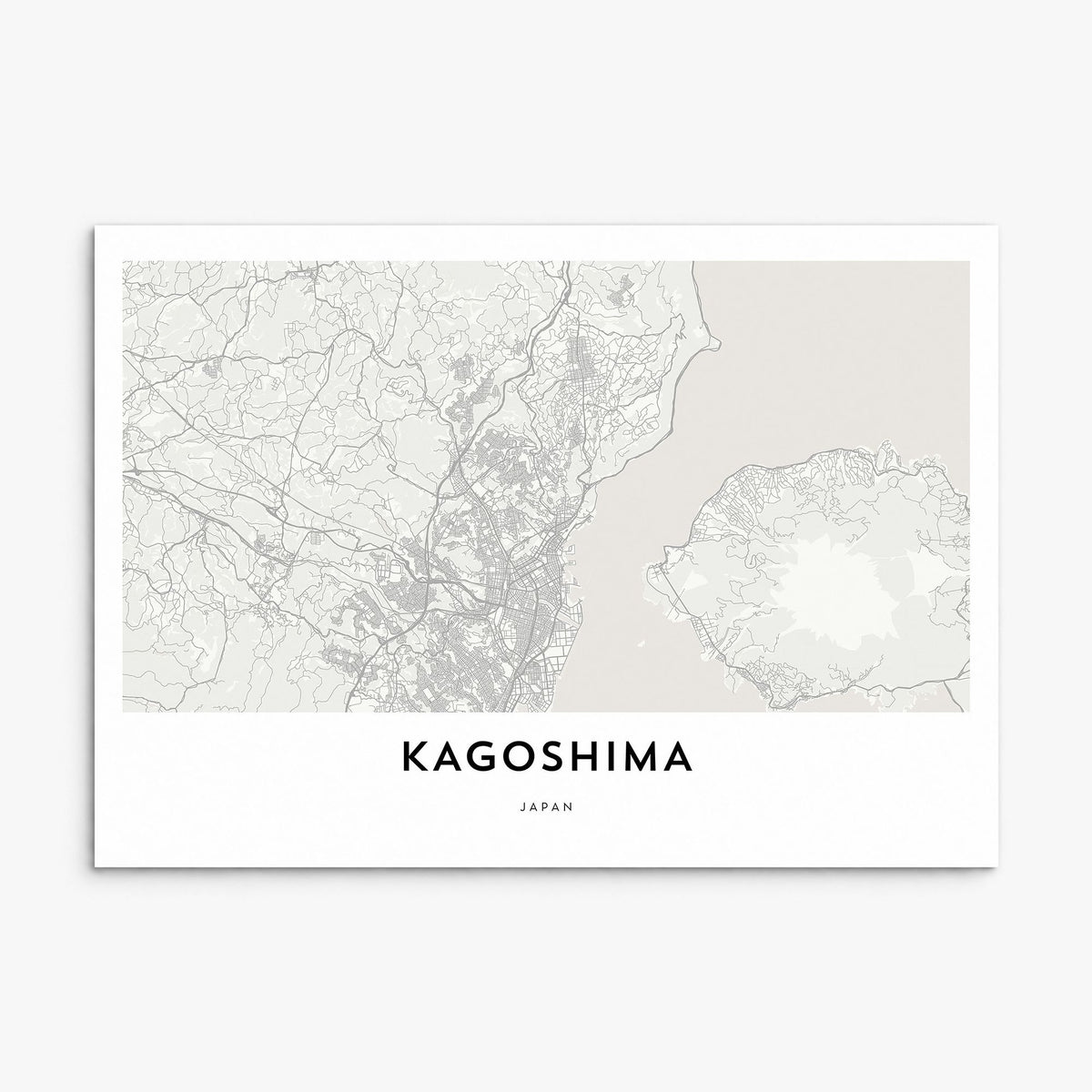 Kagoshima Map Poster, print only (unframed)