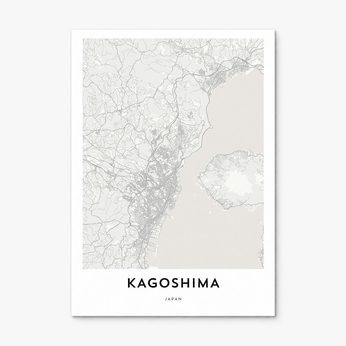 Kagoshima Map Poster, print only (unframed)