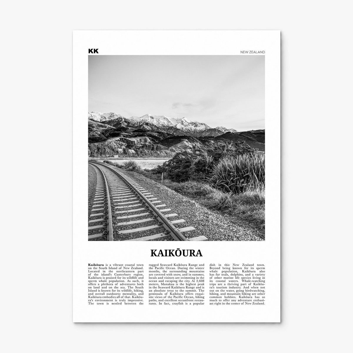 Kaikōura Newspaper Poster, print only (unframed)