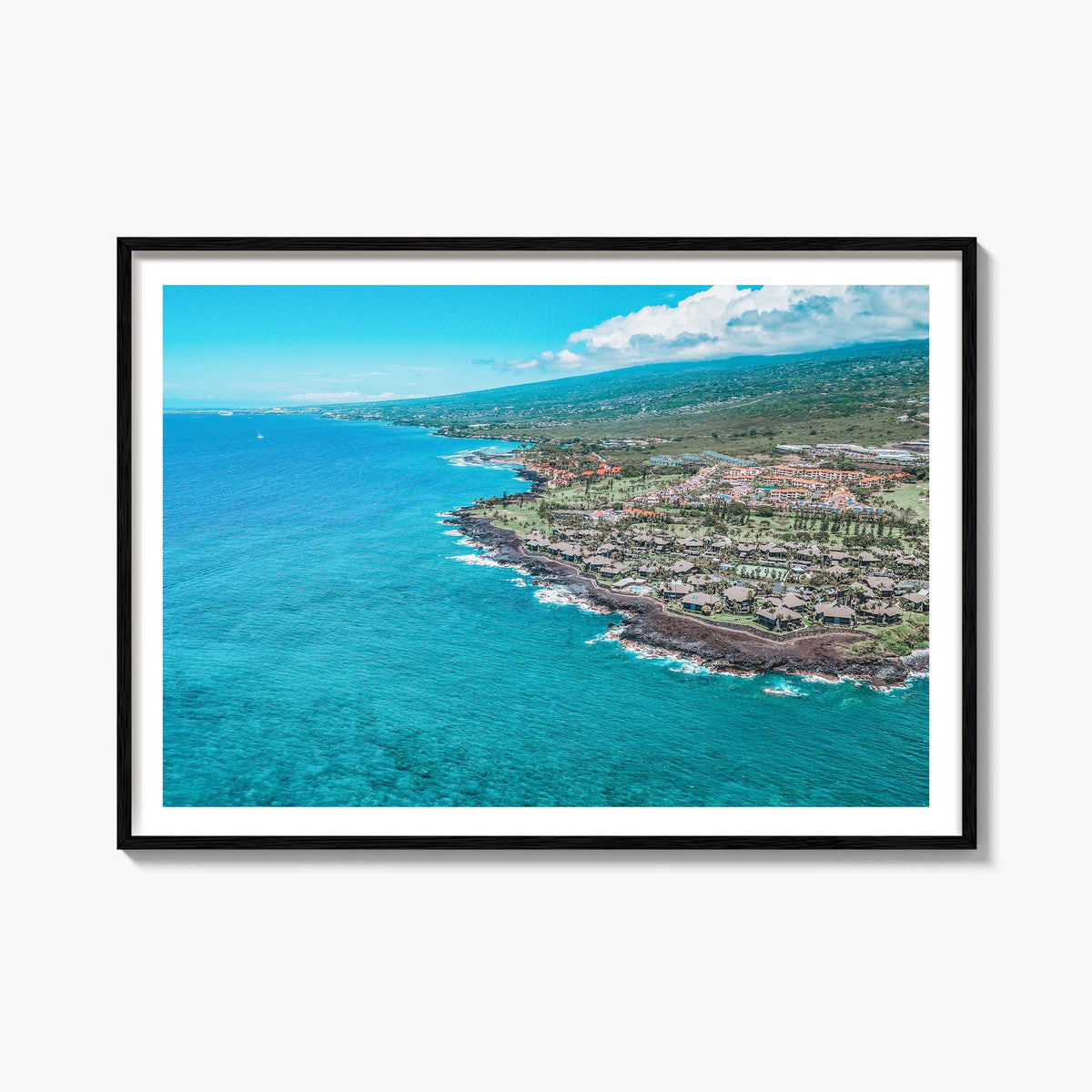Kailua-Kona colorful photo poster of Hawaii, USA – horizontal wall art, unframed print shown in interior mockup