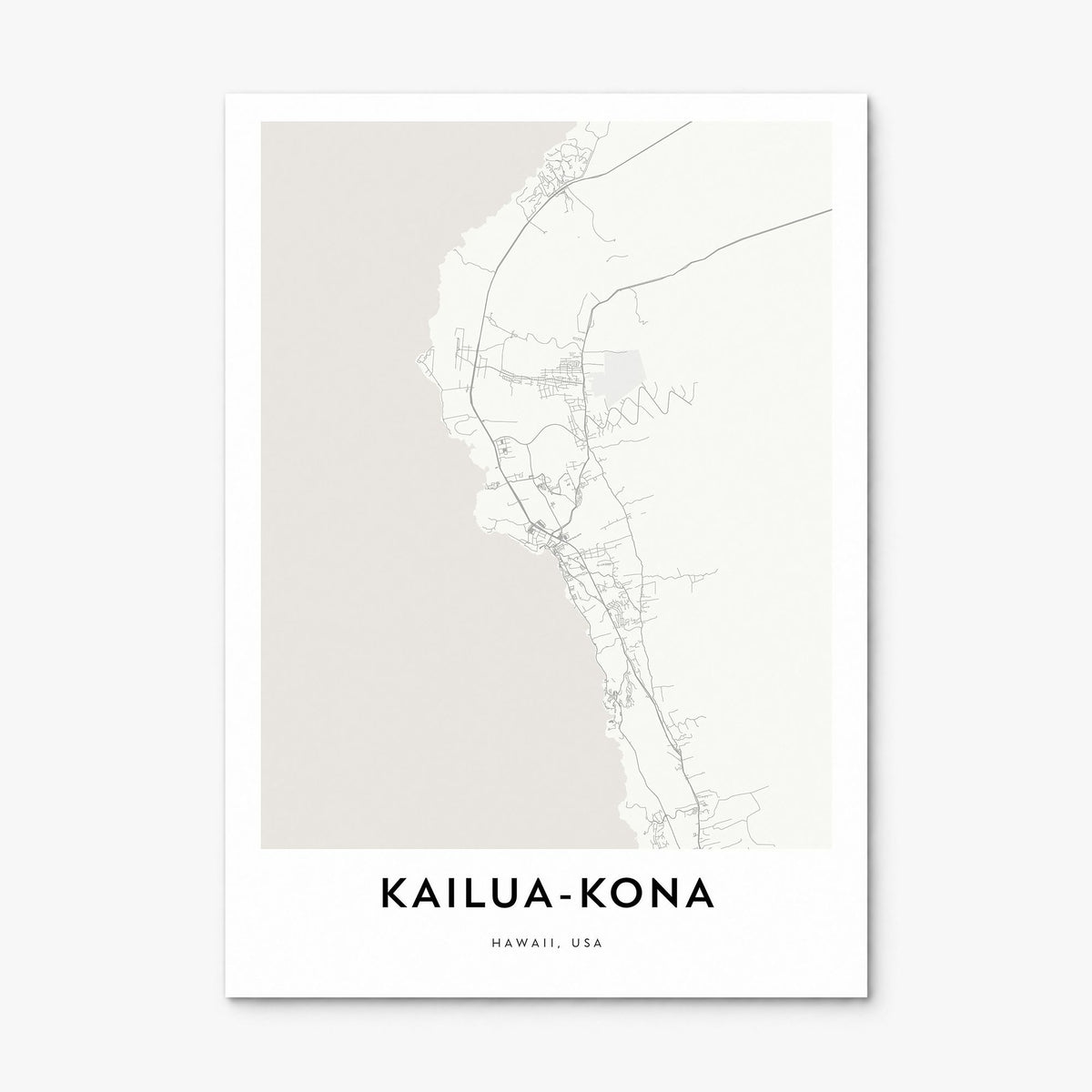 Kailua-Kona Map Poster, print only (unframed)