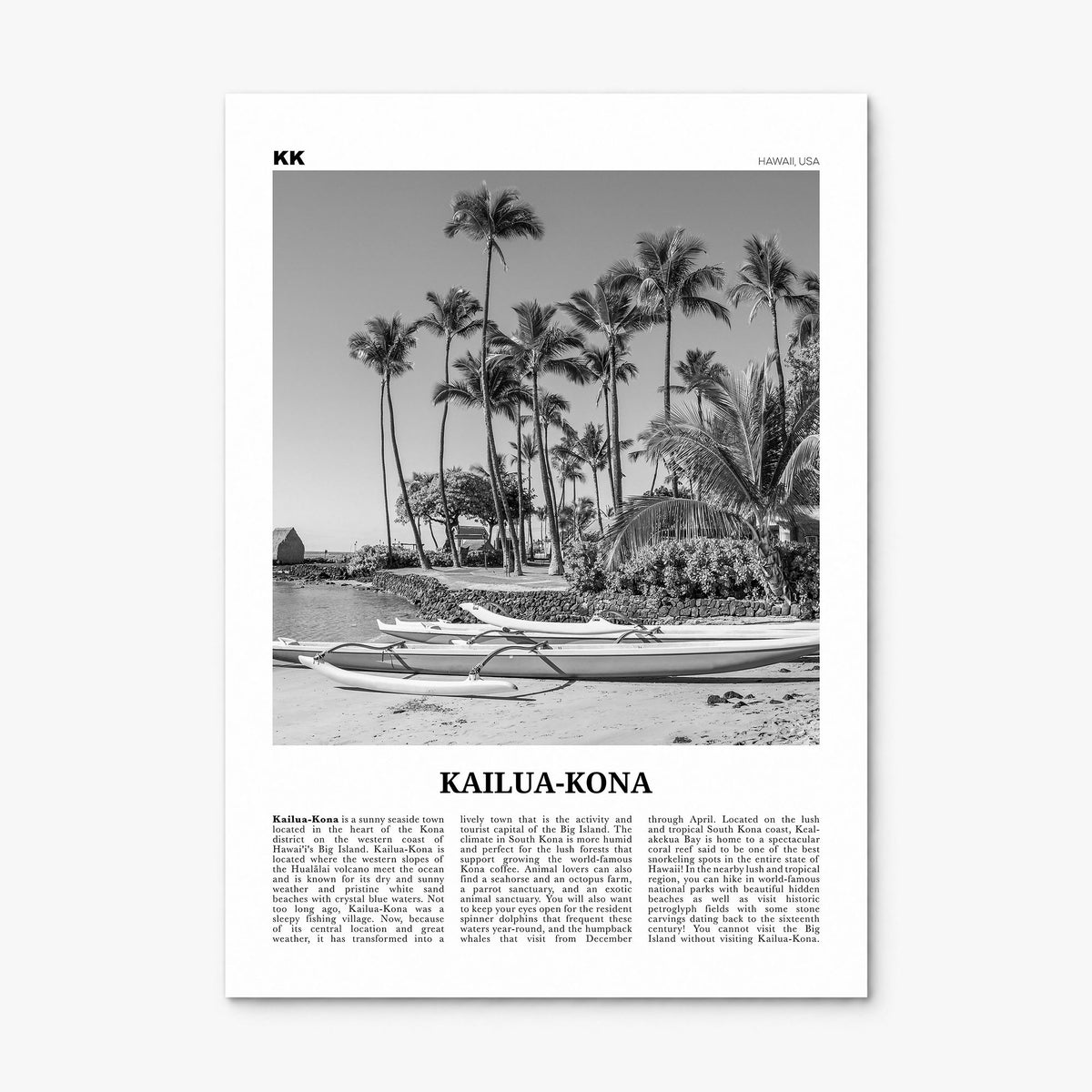Kailua-Kona Newspaper Poster, print only (unframed)