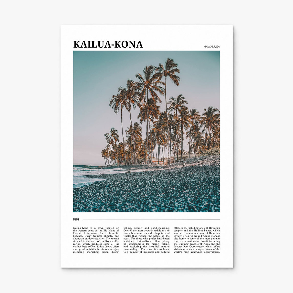 Kailua-Kona Travel No 1 Poster, print only (unframed)