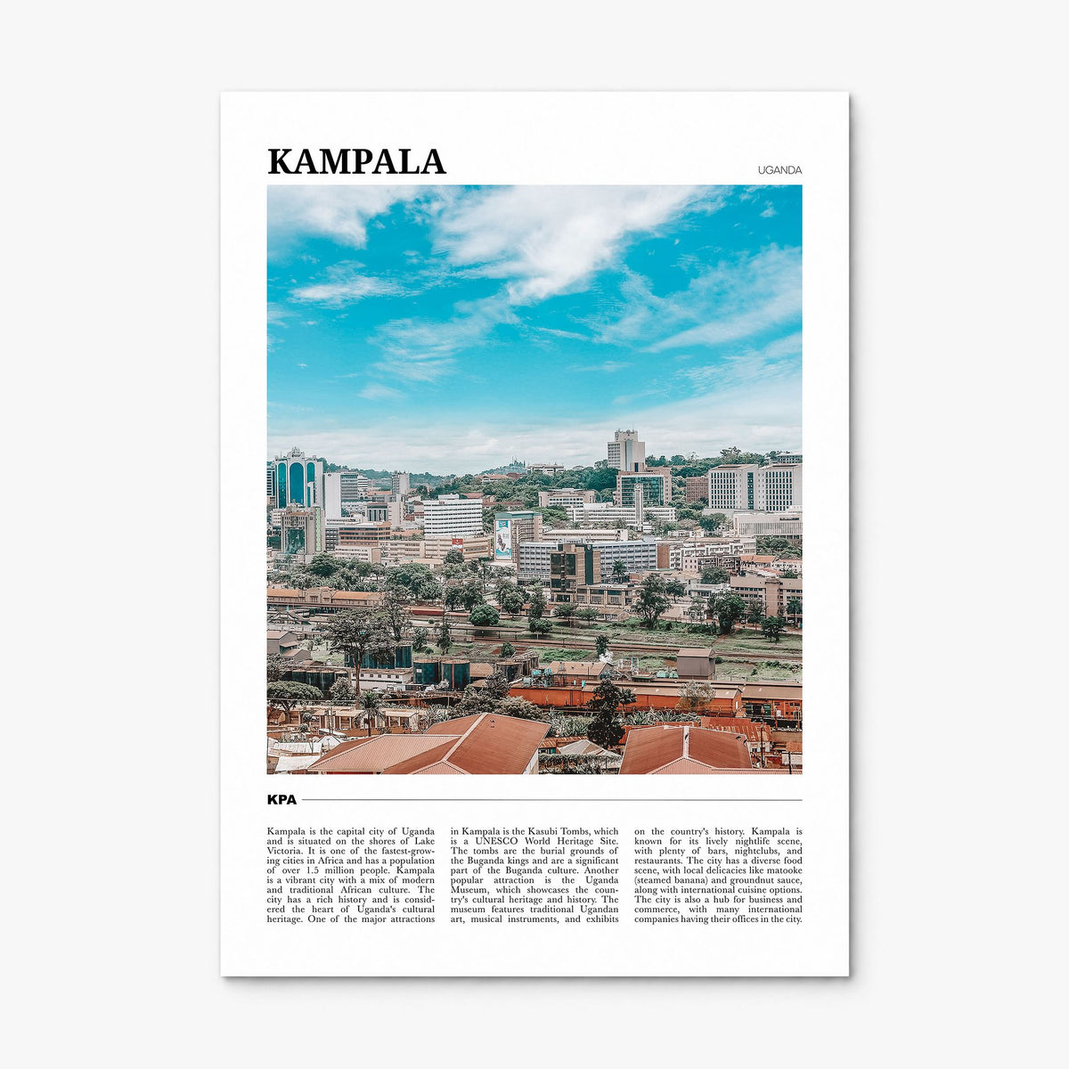 Kampala Travel Poster, print only (unframed)