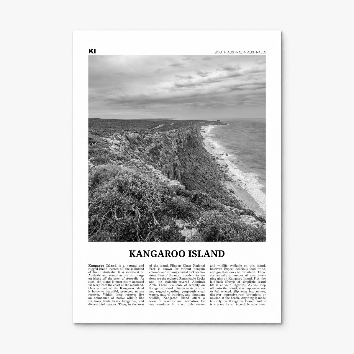 Kangaroo Island Newspaper Poster, print only (unframed)