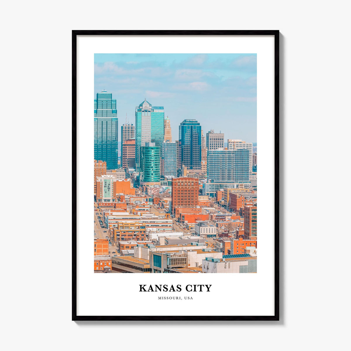 Kansas City, Missouri Classic No 2 Poster, framed poster mockup