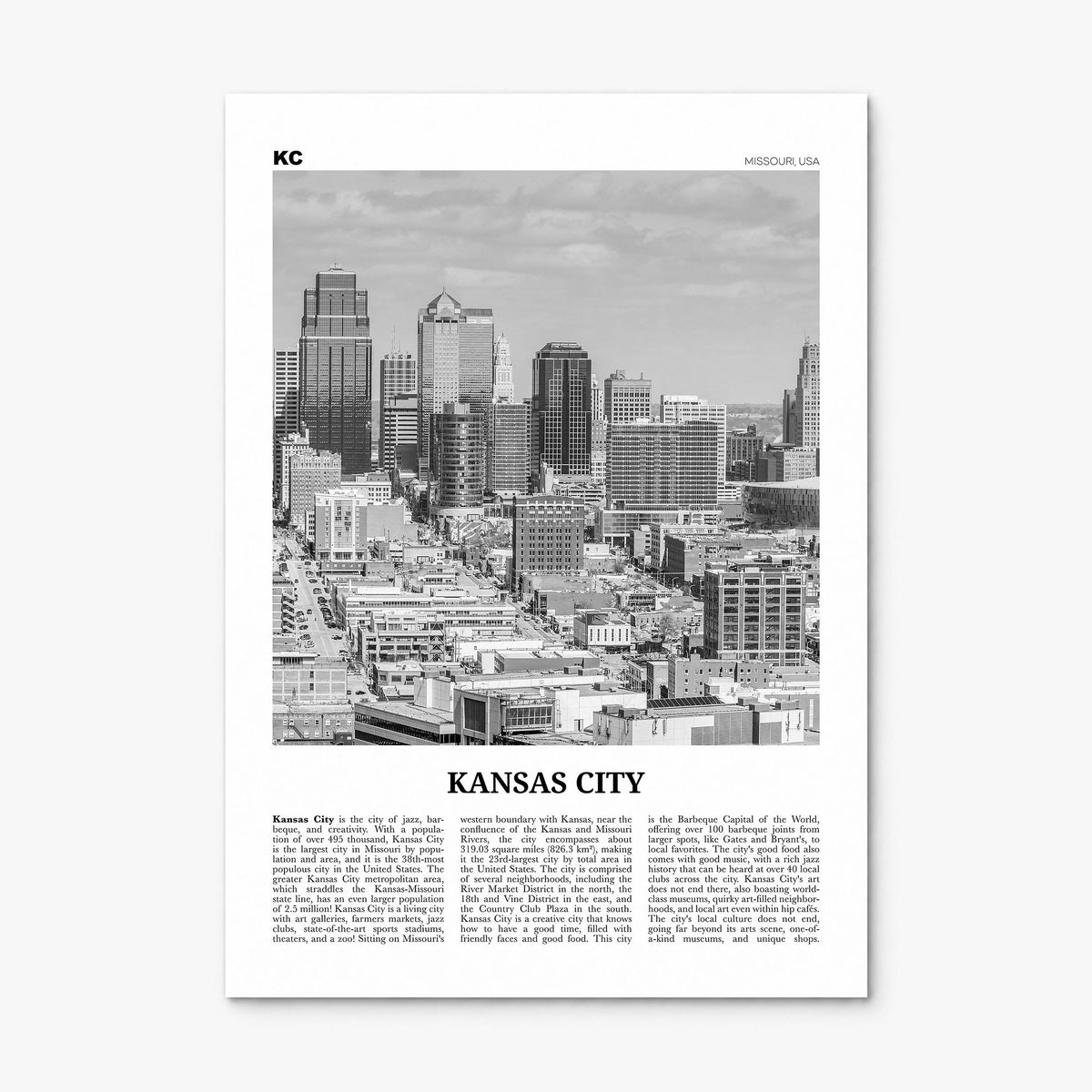 Kansas City, Missouri Newspaper No 1 Poster, print only (unframed)