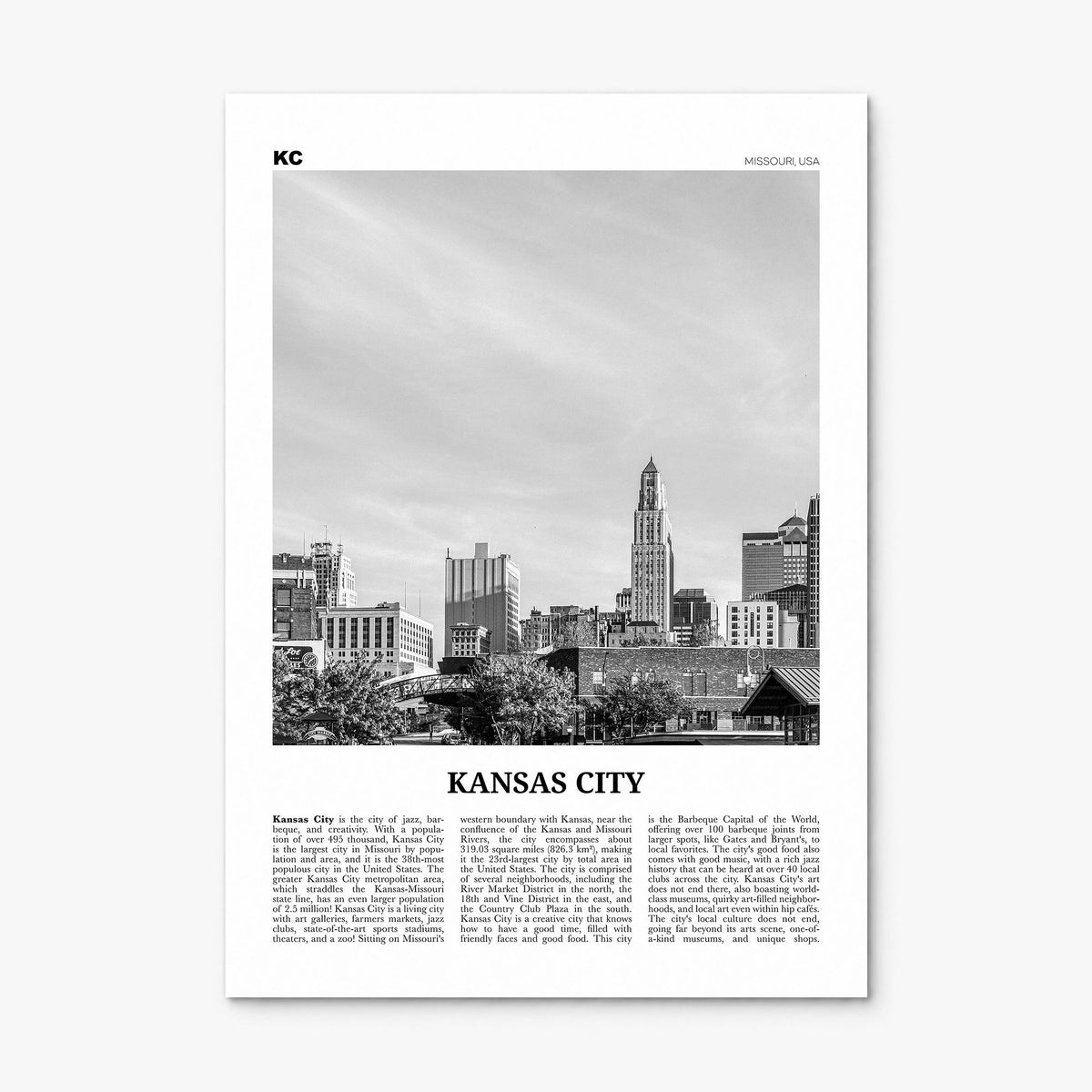 Kansas City, Missouri Newspaper No 2 Poster, print only (unframed)