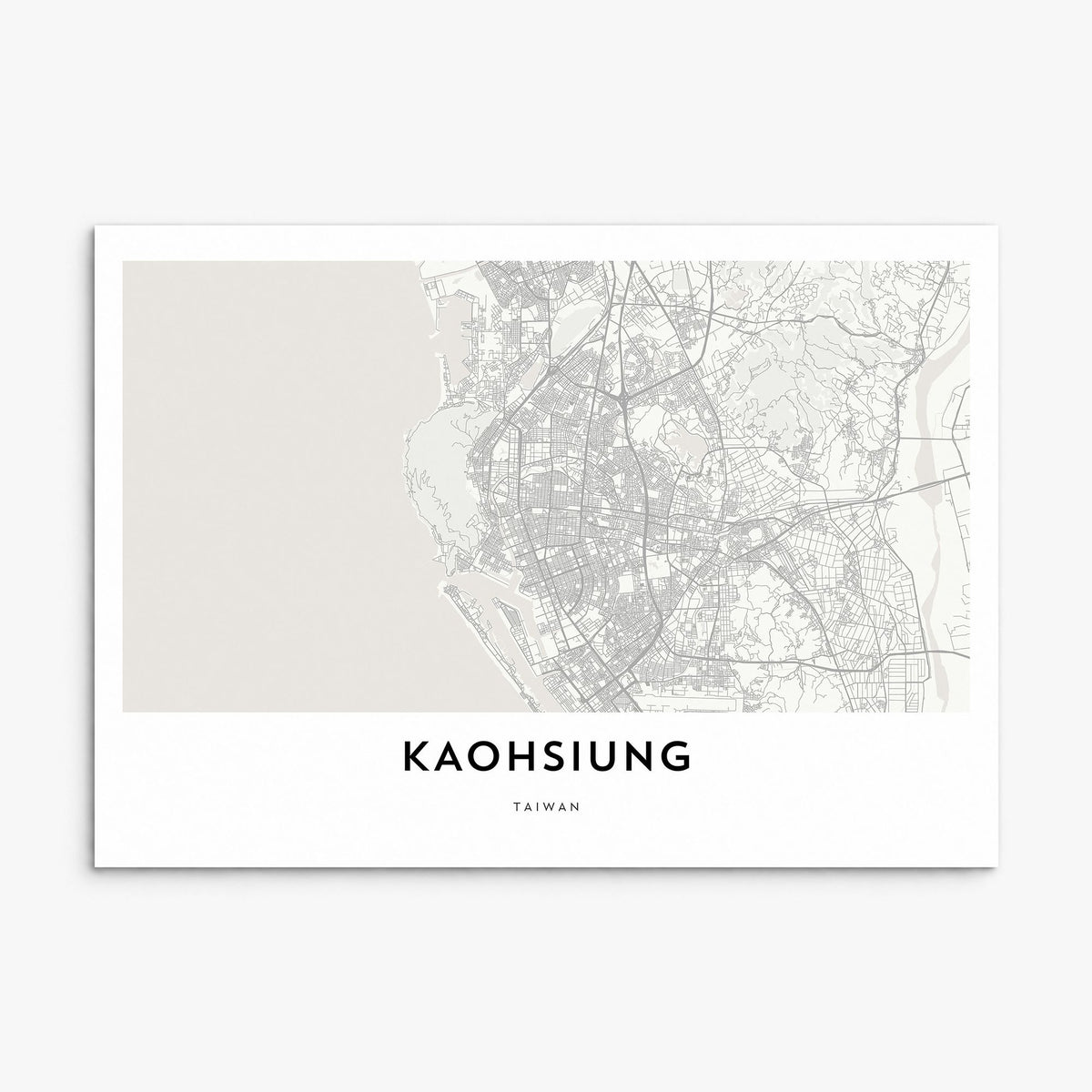 Kaohsiung Map Poster, print only (unframed)
