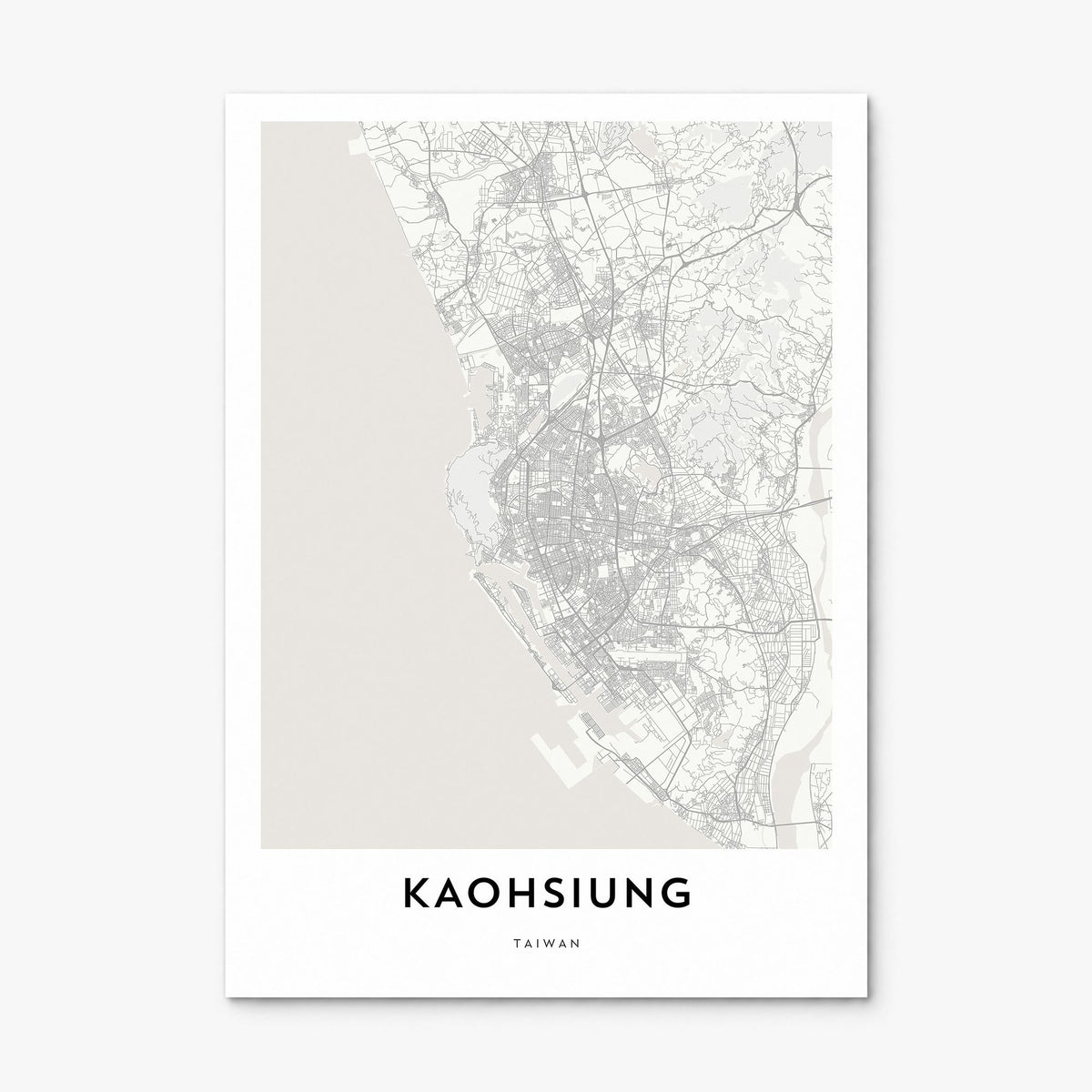 Kaohsiung Map Poster, print only (unframed)