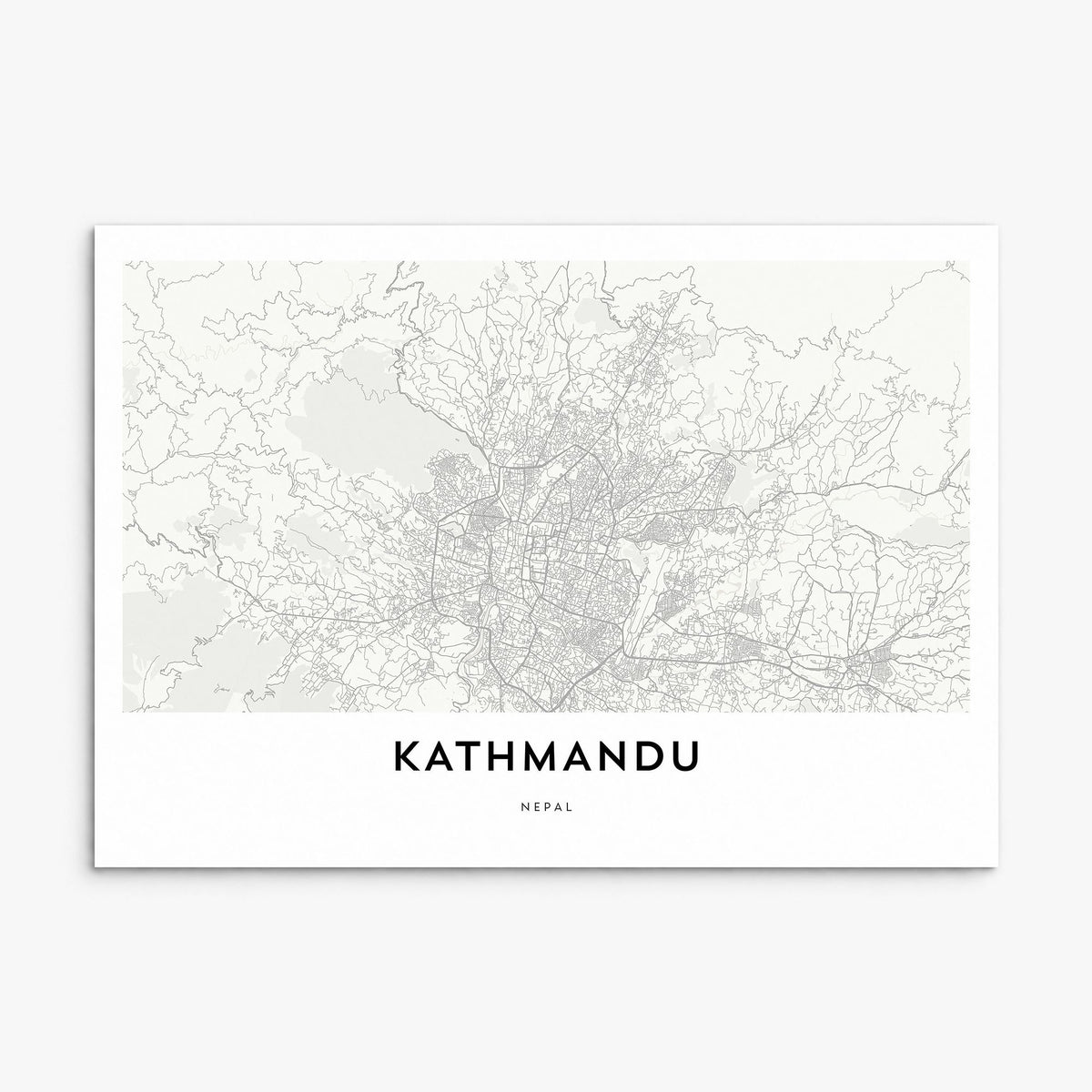 Kathmandu Map Poster, print only (unframed)