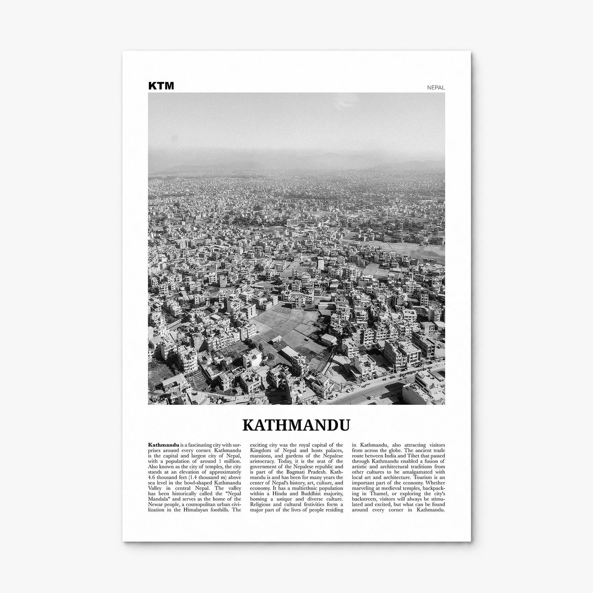 Kathmandu Newspaper Poster, print only (unframed)