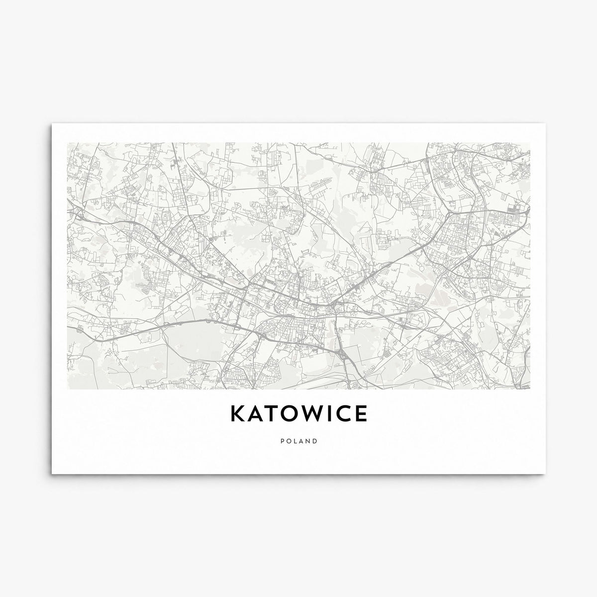 Katowice Map Poster, print only (unframed)
