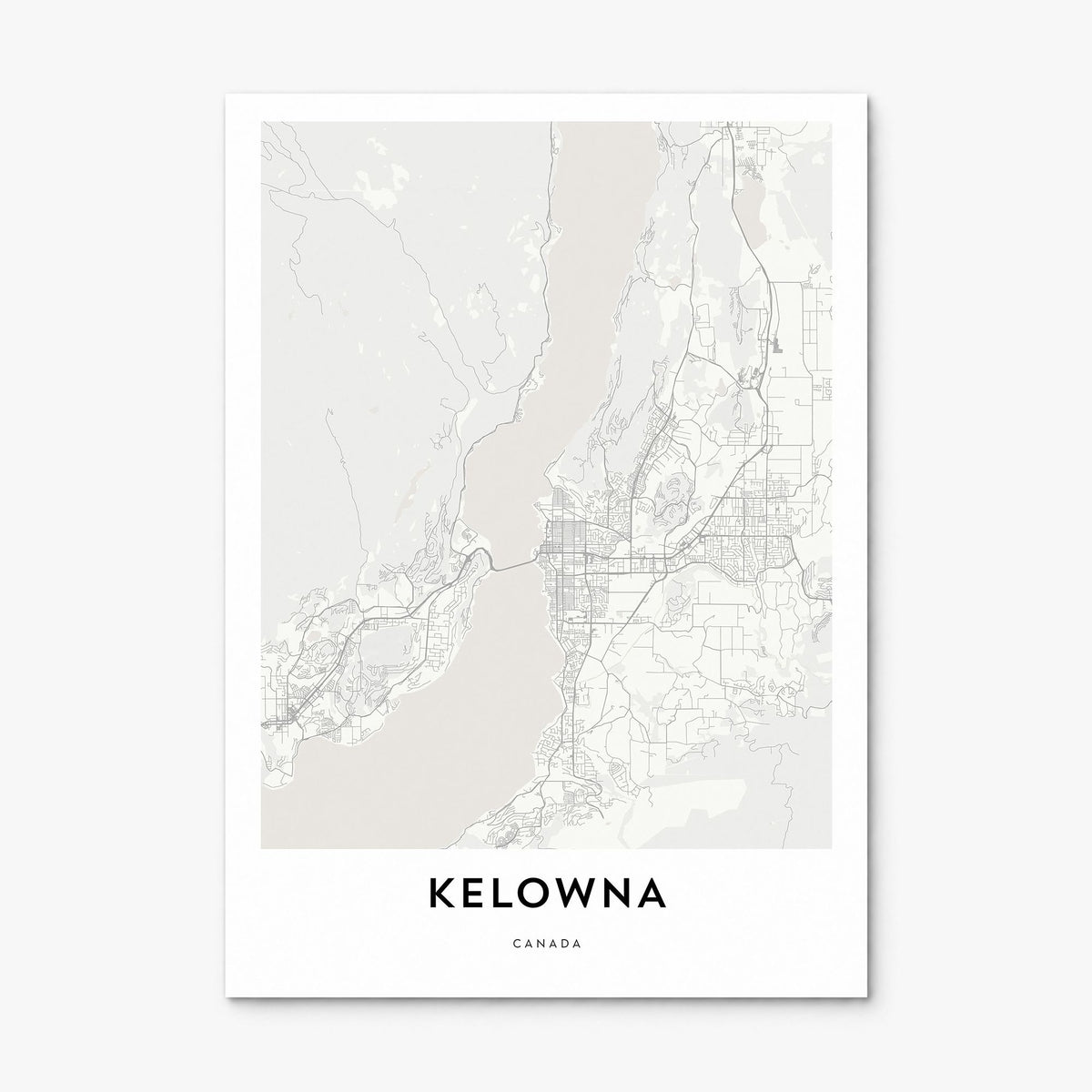 Kelowna Map Poster, print only (unframed)