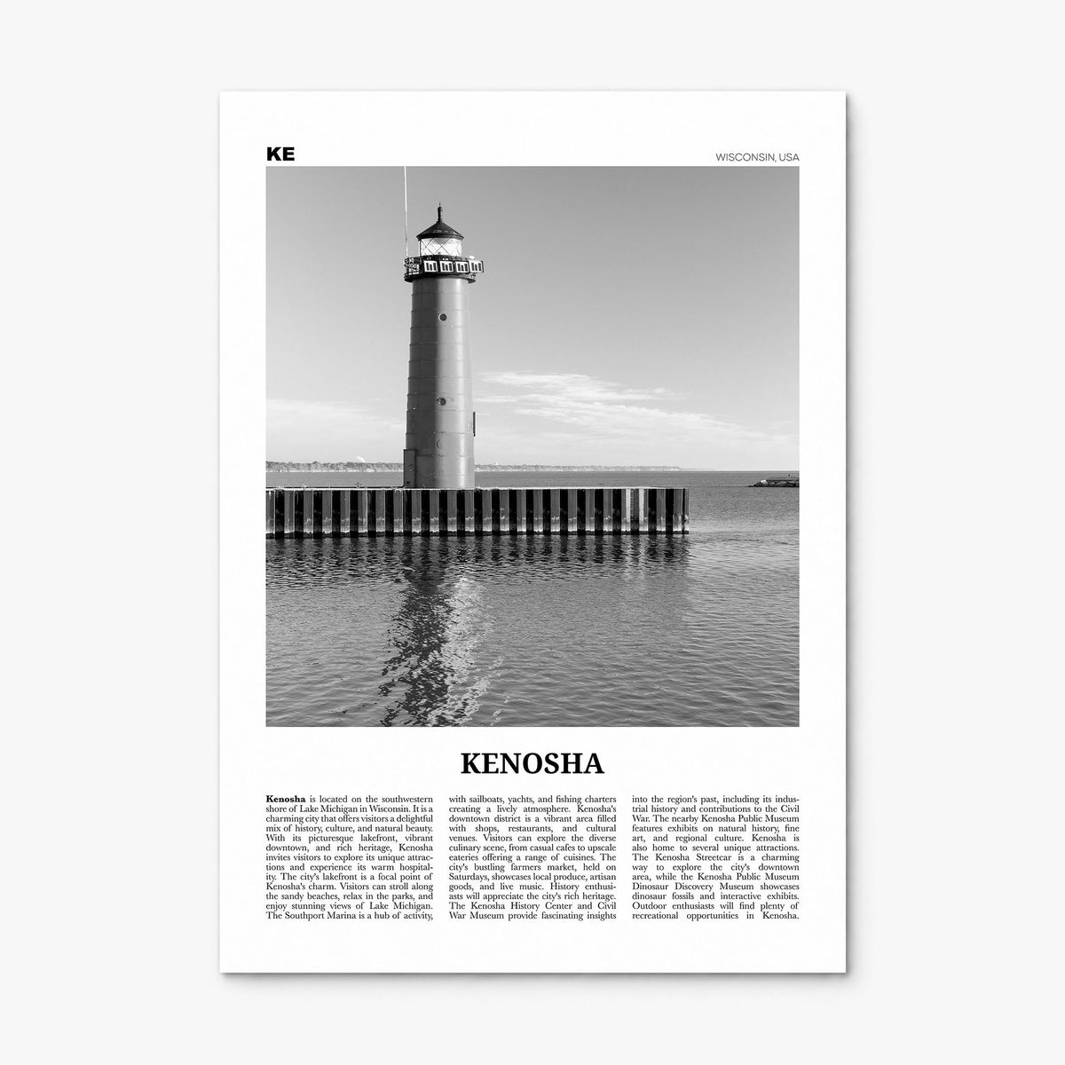 Kenosha Newspaper Poster, print only (unframed)